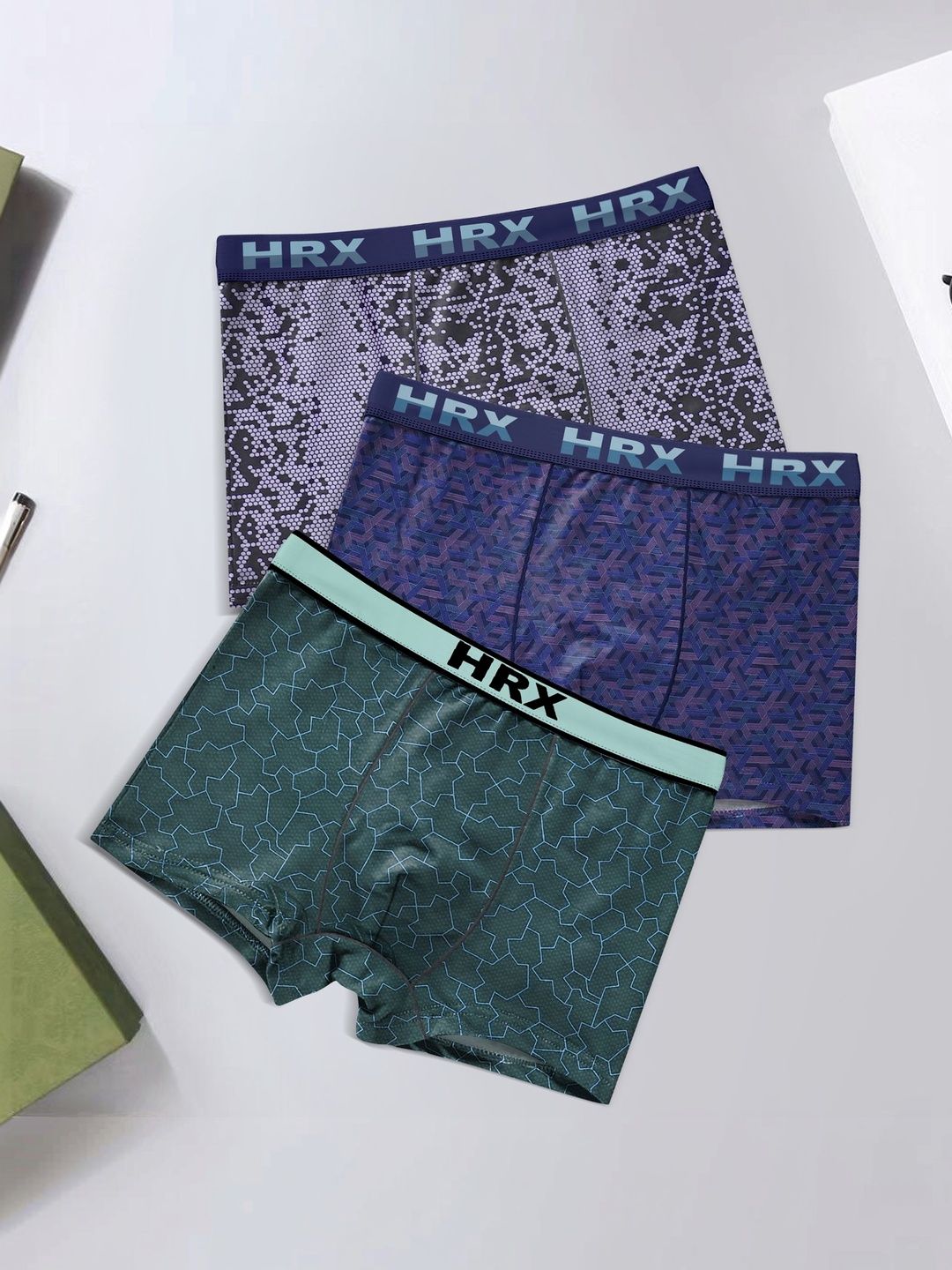 HRX by Hrithik Roshan Pack of 3 Printed Short Trunk-picture-43
