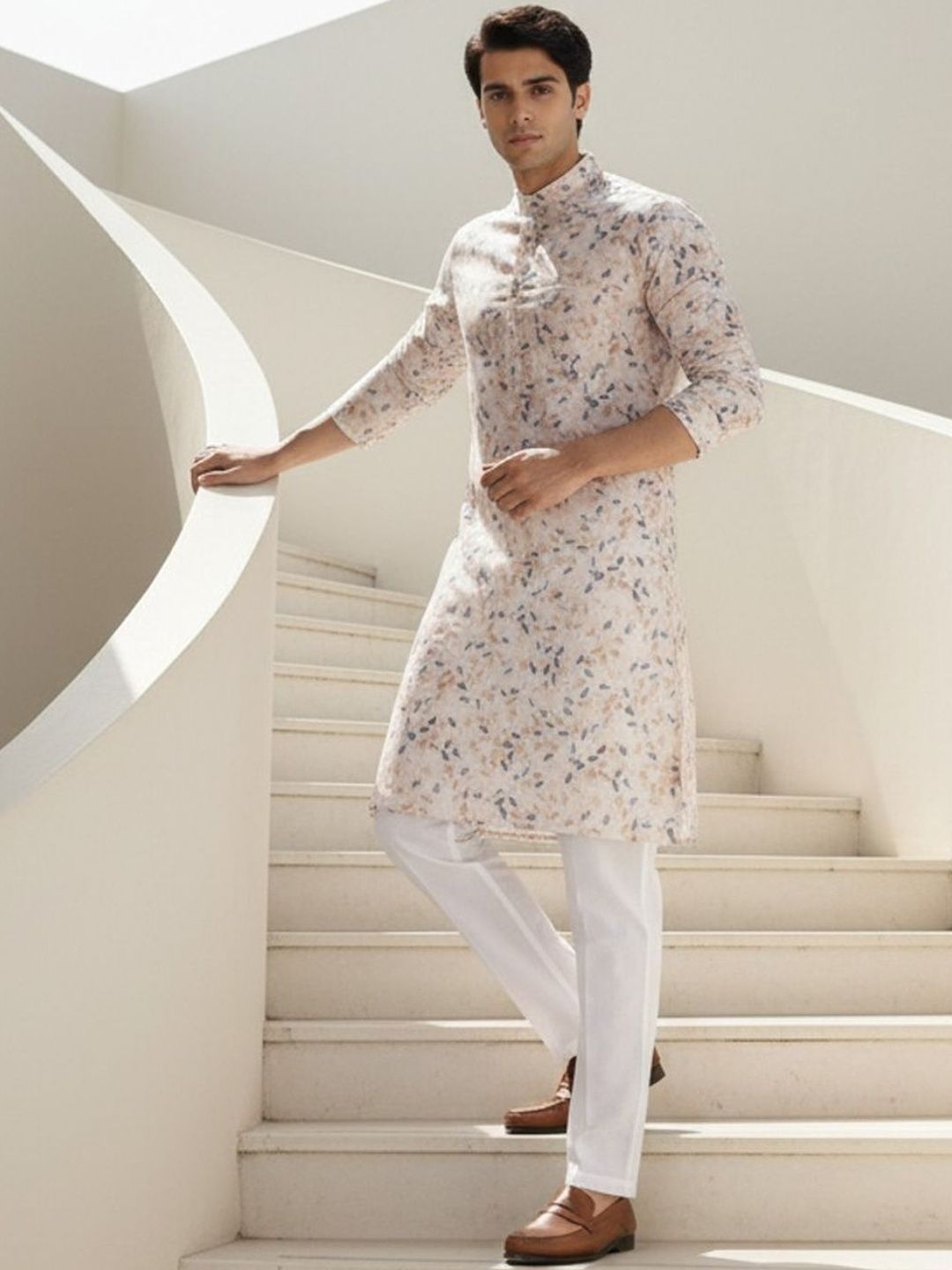 XENOR Men Floral Printed Indie Florals Kurta-picture-17