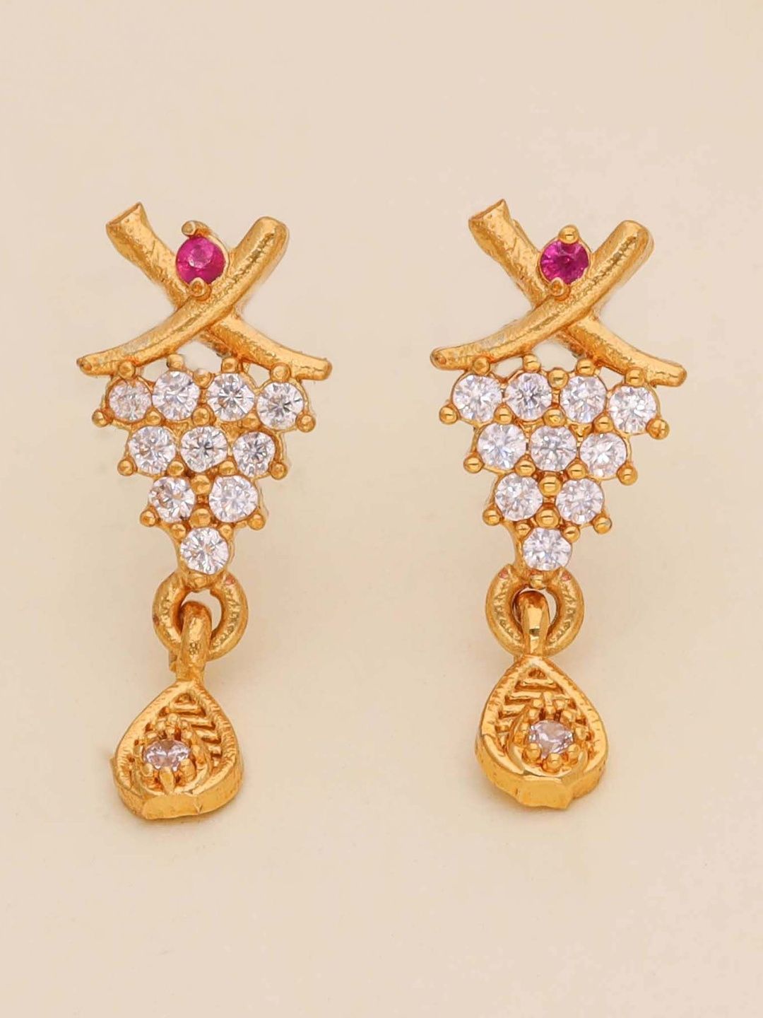 Sangria Gold-Plated American Diamond -Studded Earrings-picture-40