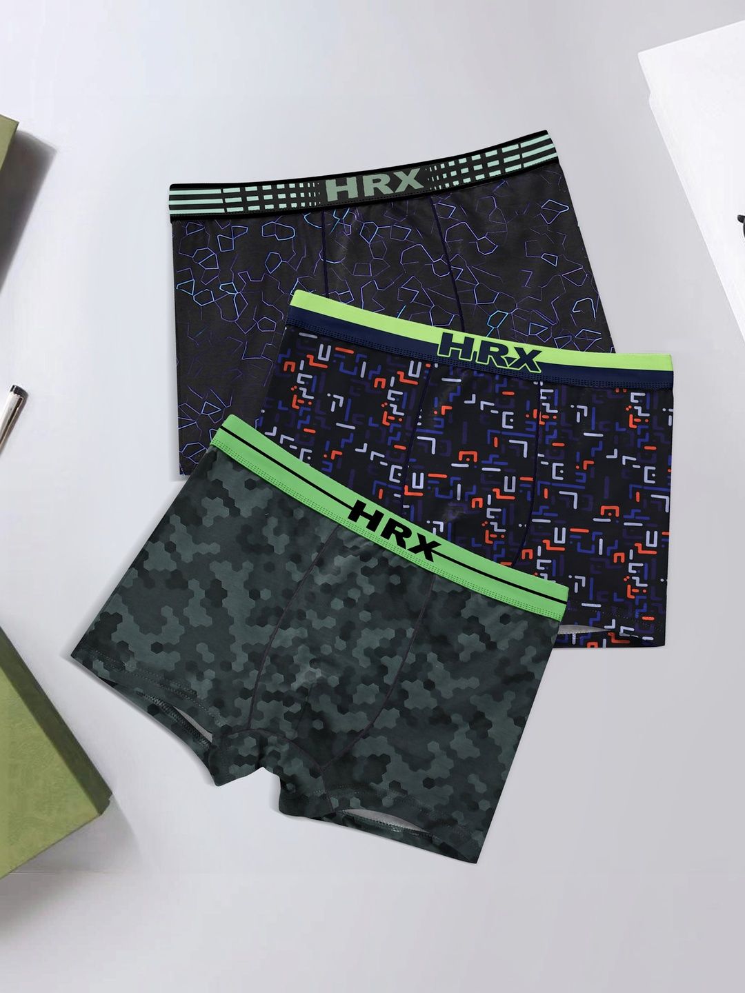 HRX by Hrithik Roshan Pack of 3 Printed Short Trunk-picture-41