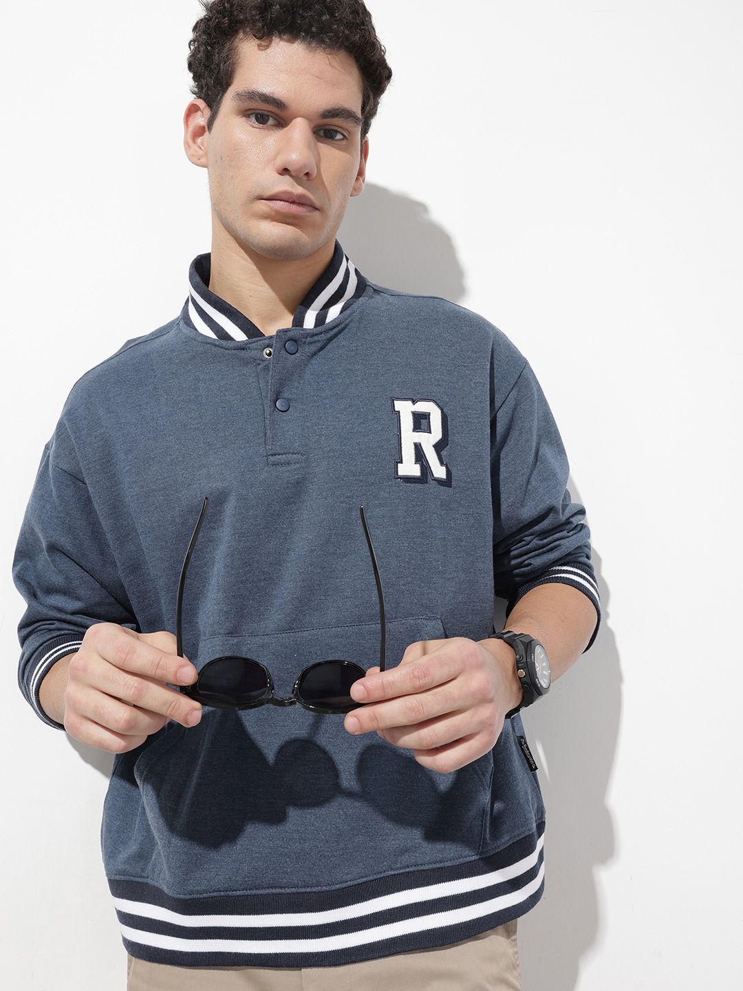 The Roadster Life Co. Stand Collar Striped Sweatshirt-picture-15