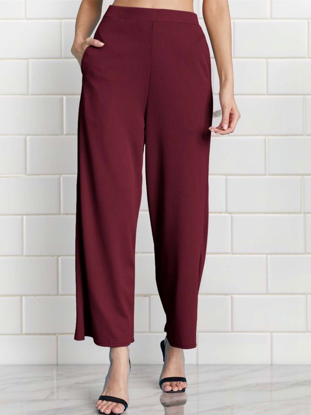 Selvia Edge Women High-Rise Wrinkle Free Culottes Trousers-picture-10