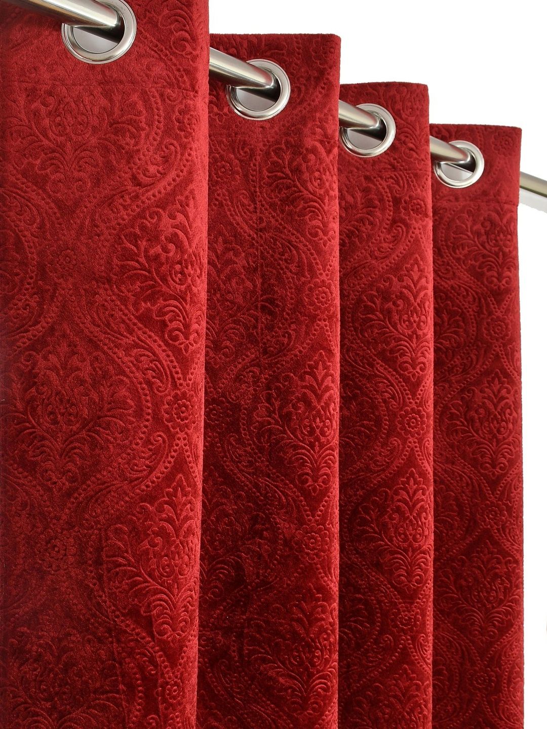 GEET CREATIONS Maroon Set of 2 Room Darkening Window Curtain-picture-49