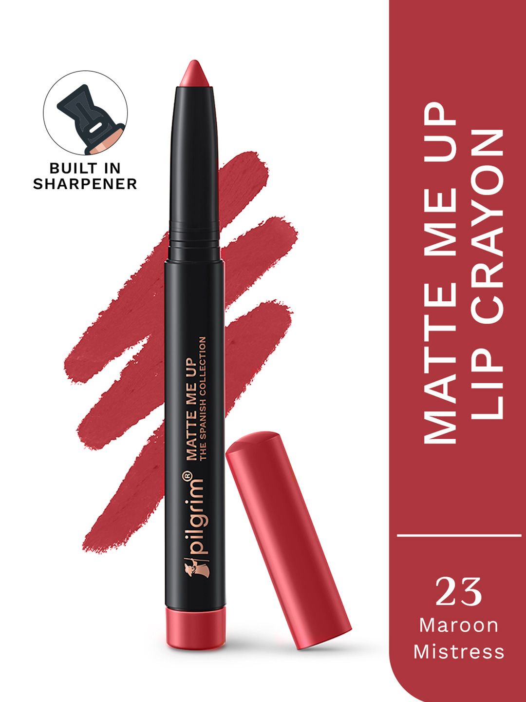 Pilgrim Matte Me Up Long Lasting Crayon Lipstick - Maroon Mistress-23-picture-42