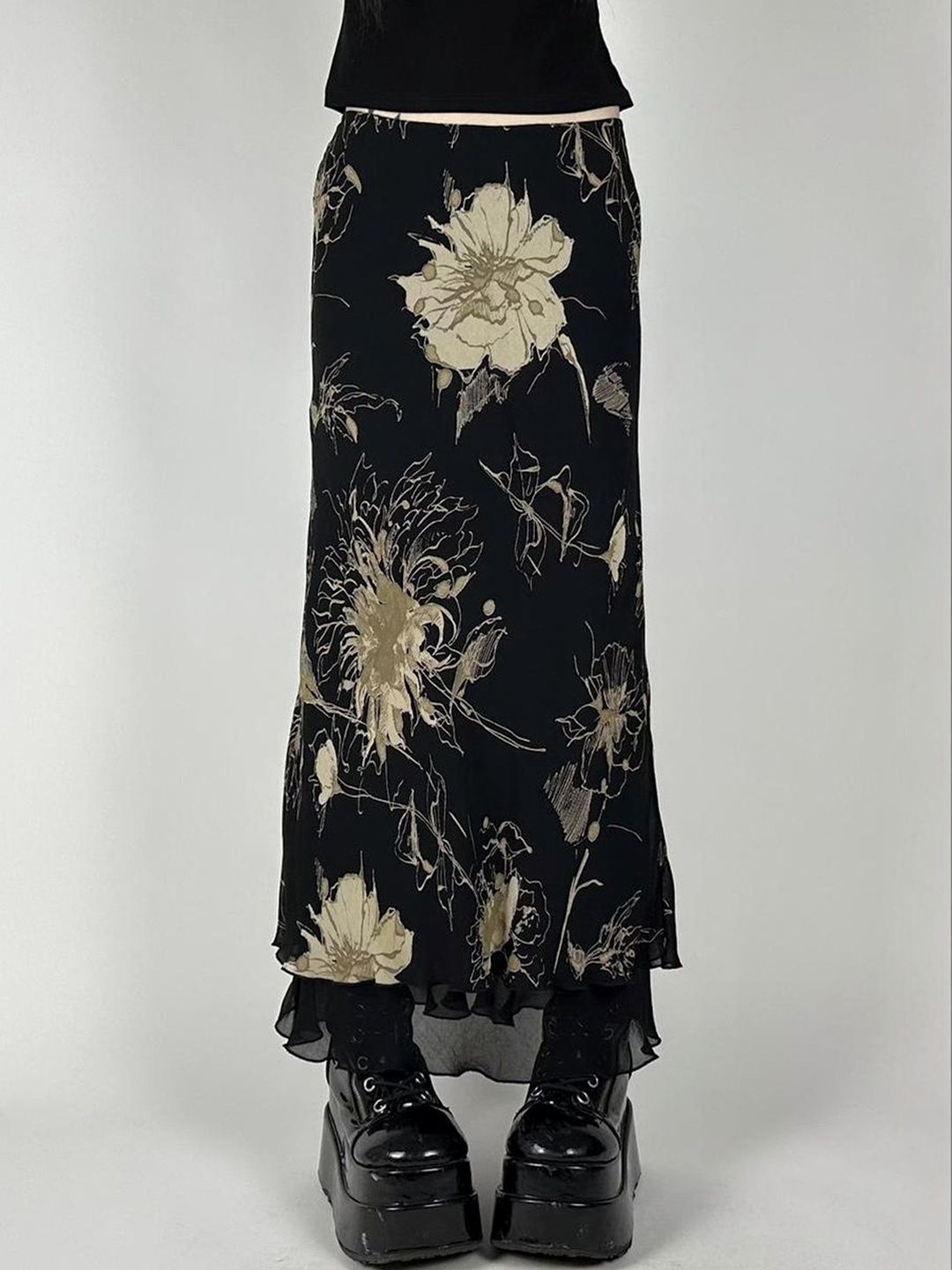 StyleCast x Revolte Printed Polyester Maxi A-Line Skirts-picture-20