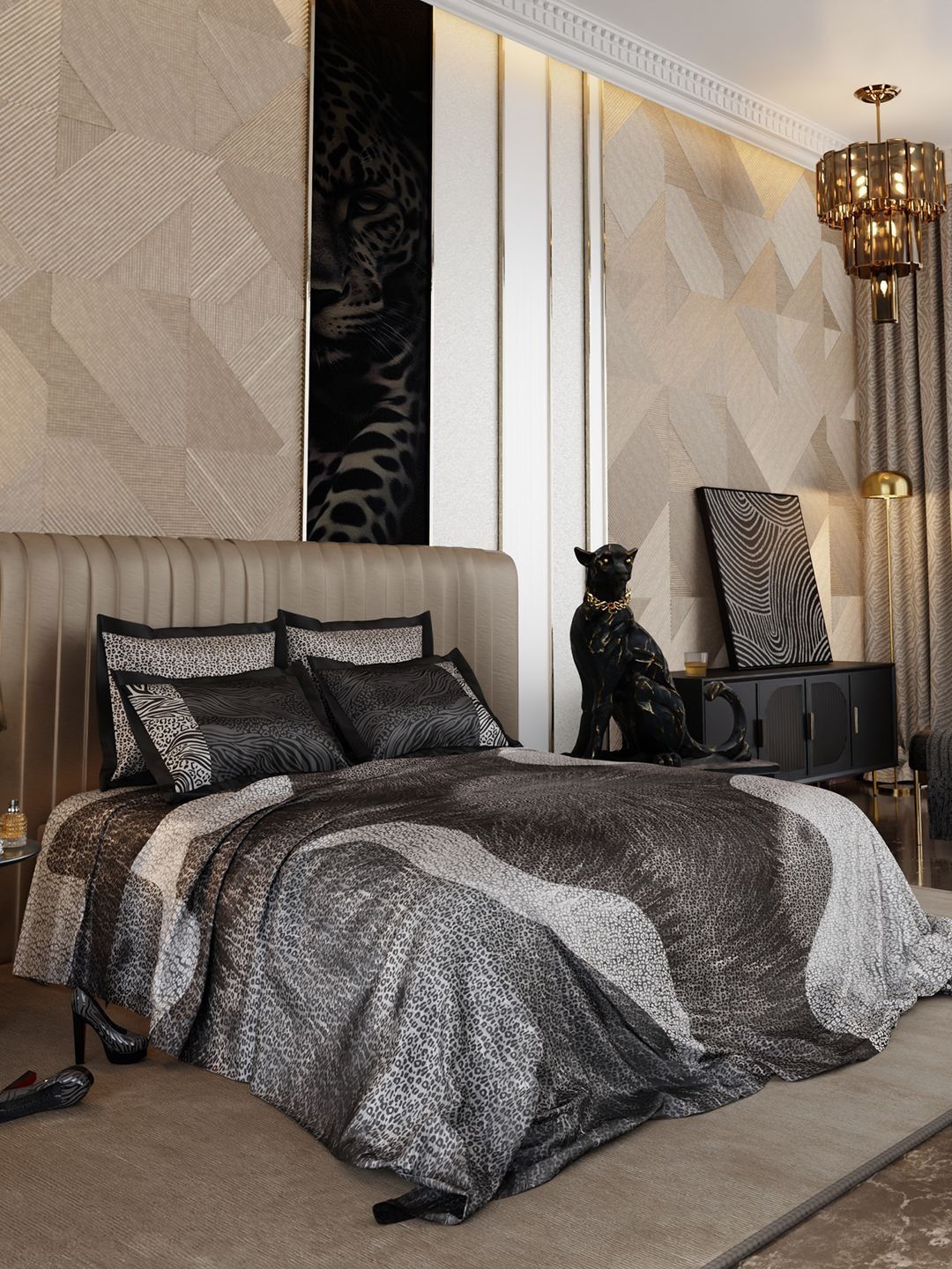 Stoa Paris Grey 300 TC Bedsheet with 4 Pillow Covers-picture-18