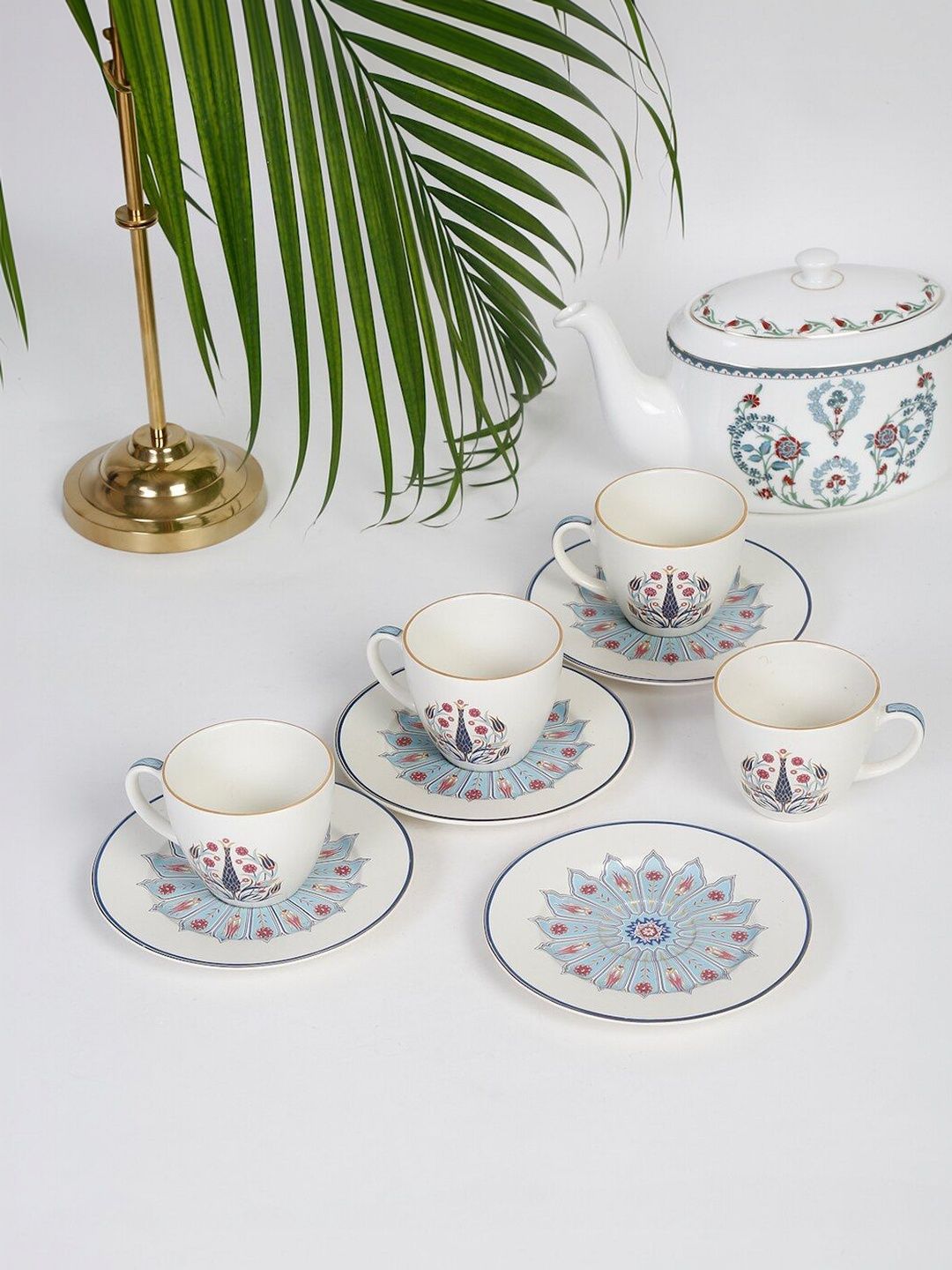 Fabindia Multicoloured Ethnic Motifs Ceramic Glossy Cups Set of Cups and Mugs-image-9