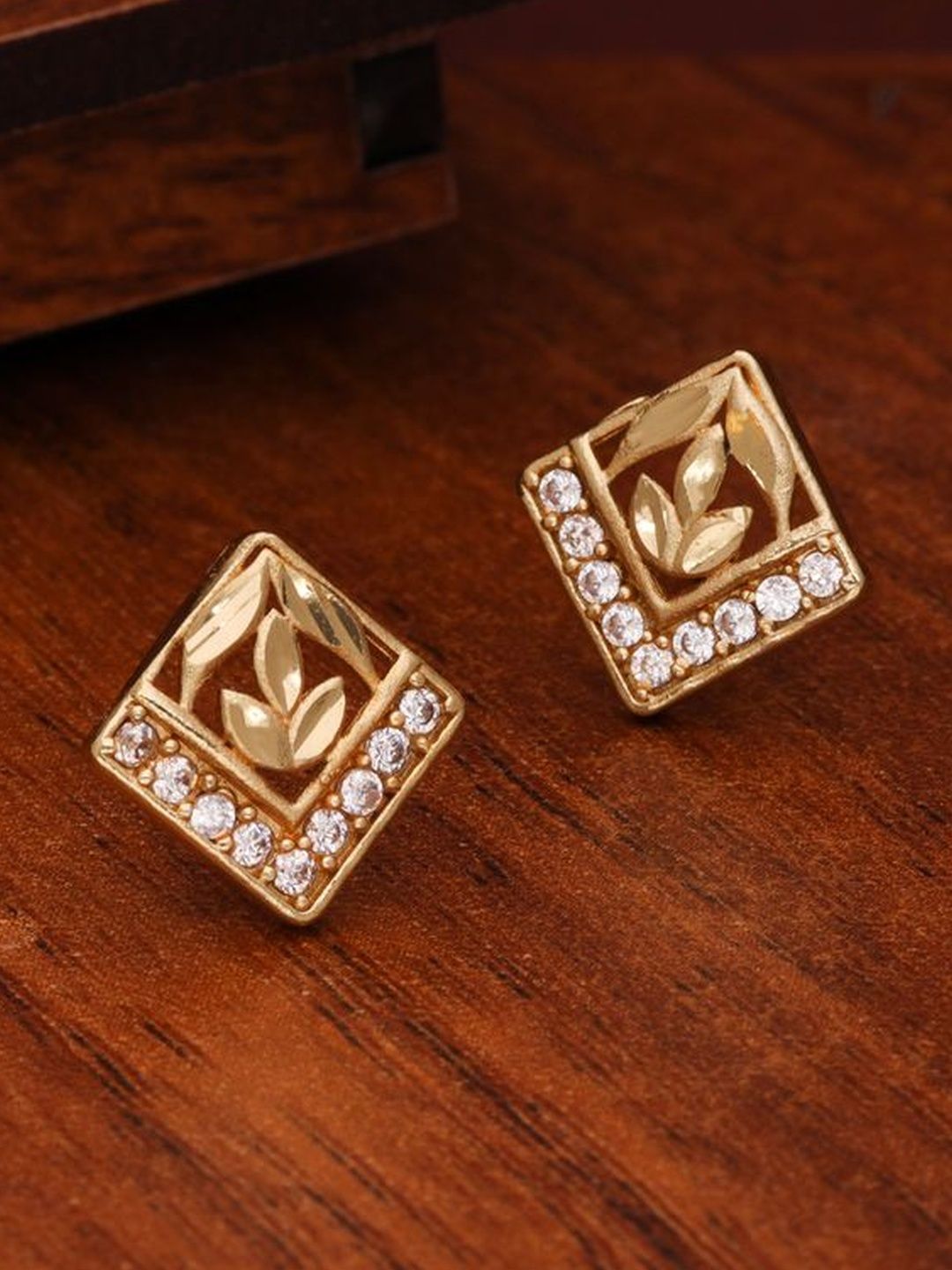 Sangria Gold-Plated American Diamond -Studded Earrings-picture-57