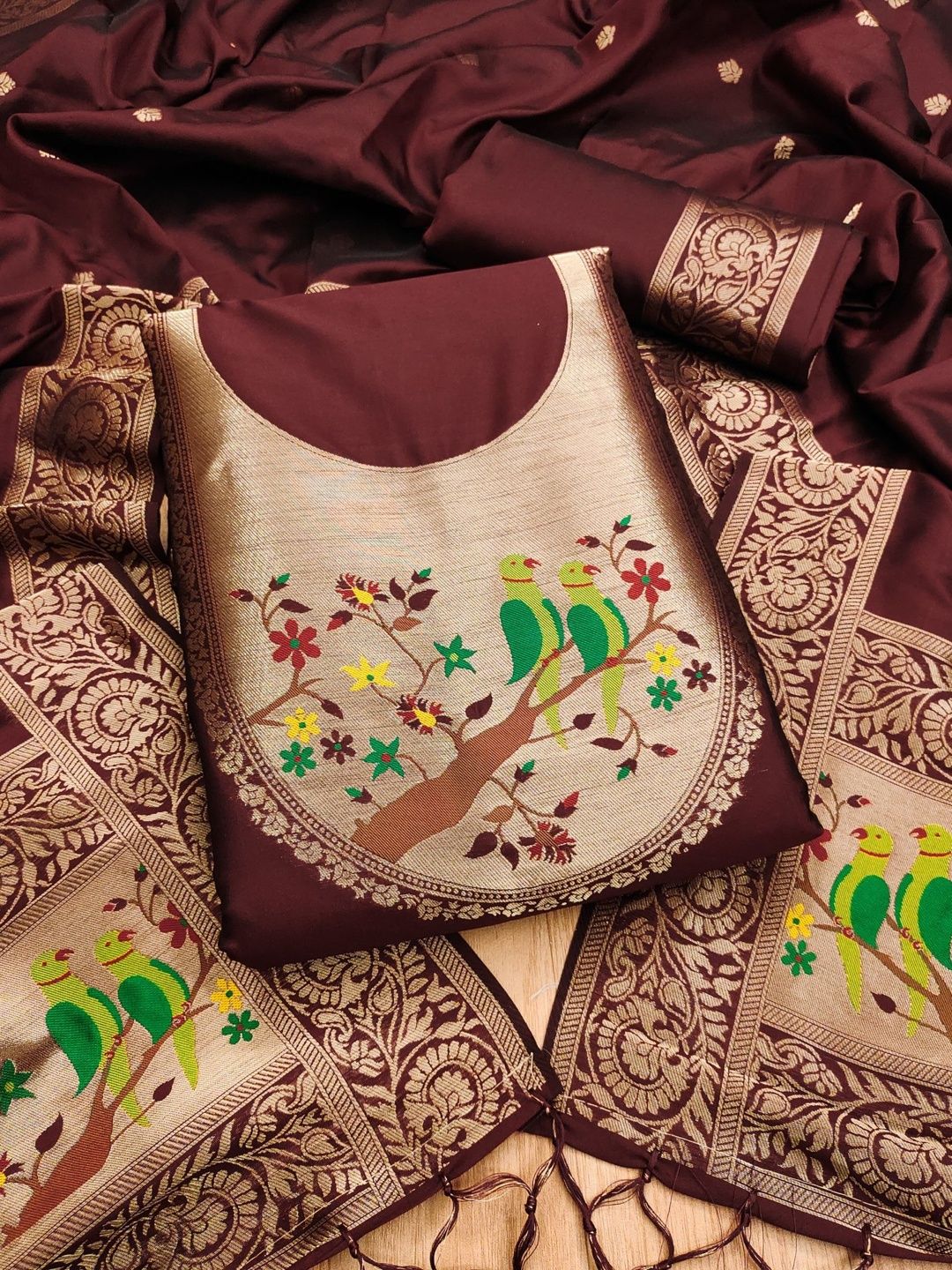 Panzora Embroidered Unstitched Dress Material-picture-16