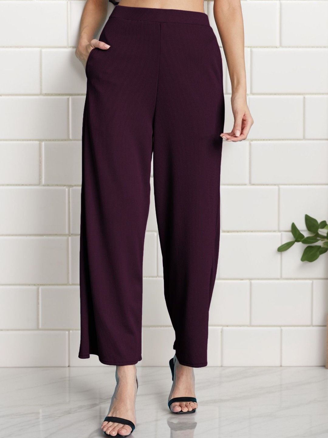 Selvia Edge Women High-Rise Wrinkle Free Trousers-picture-29