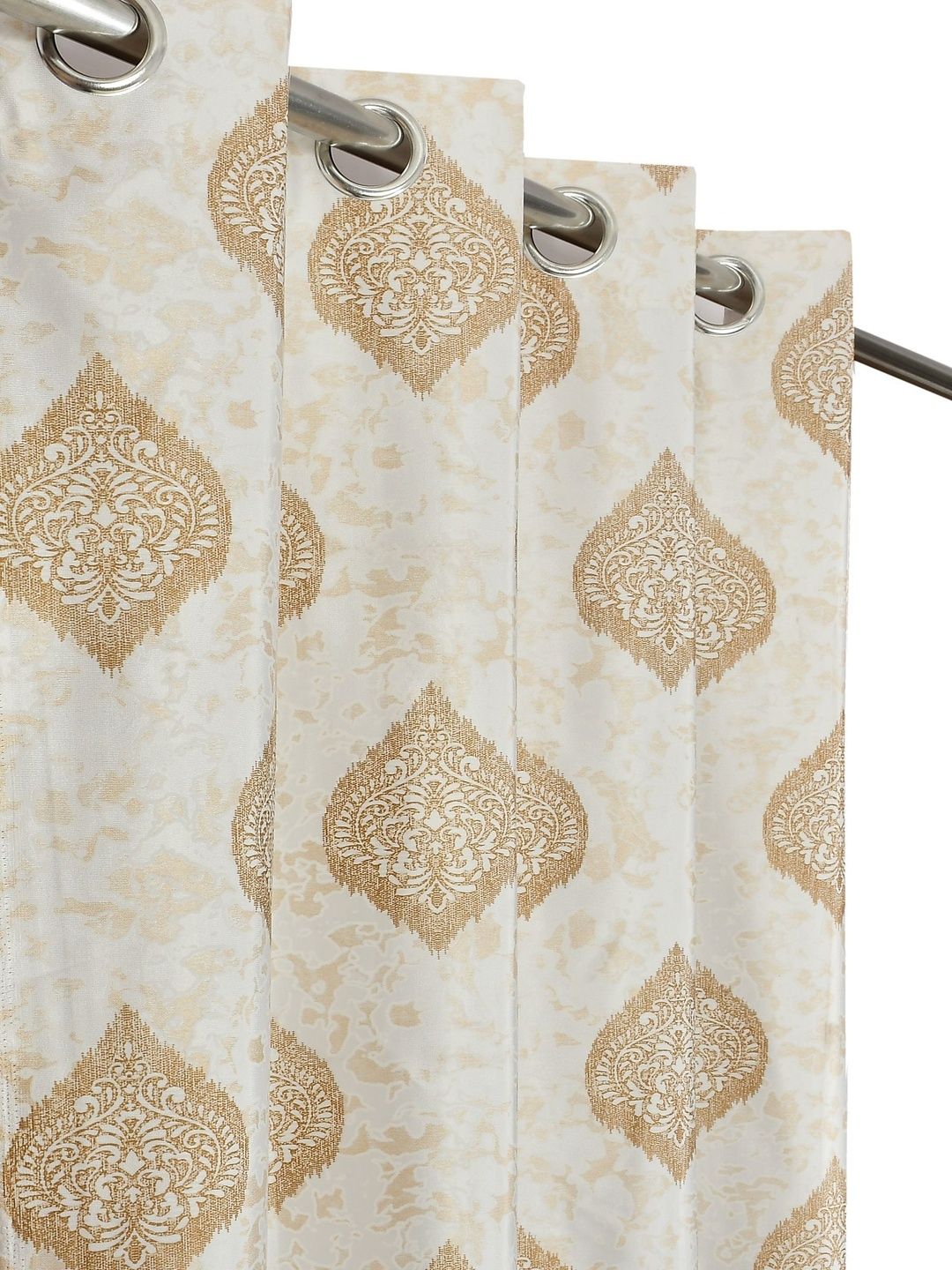 GEET CREATIONS Gold-Toned Set of 2 Ethnic Motifs Sheer Long Door Curtain-picture-30