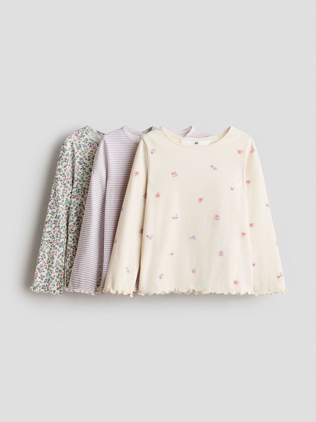 H&M 3-Pack Ribbed Jersey Tops