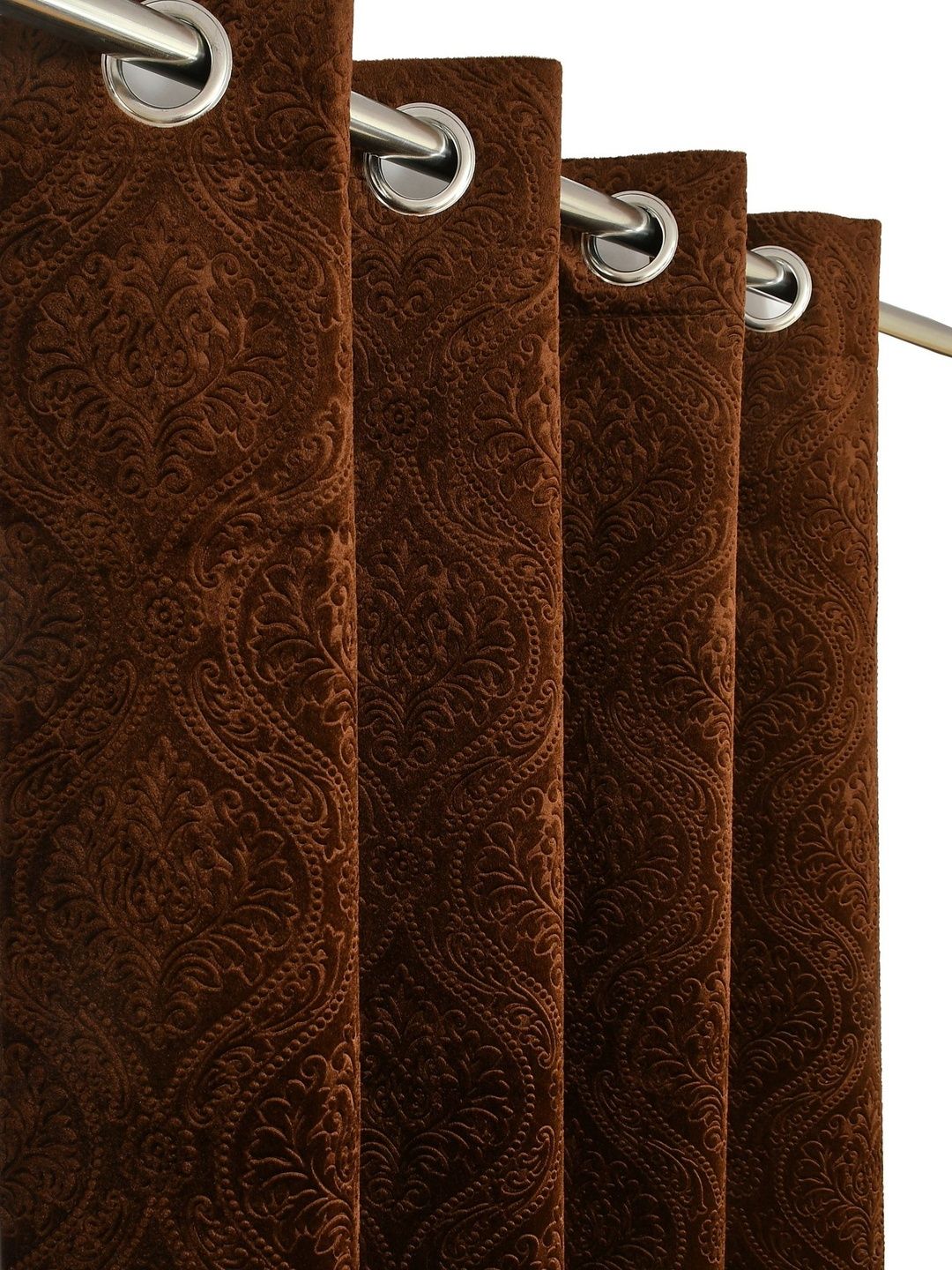 GEET CREATIONS Brown Set of 2 Room Darkening Window Curtain-picture-29