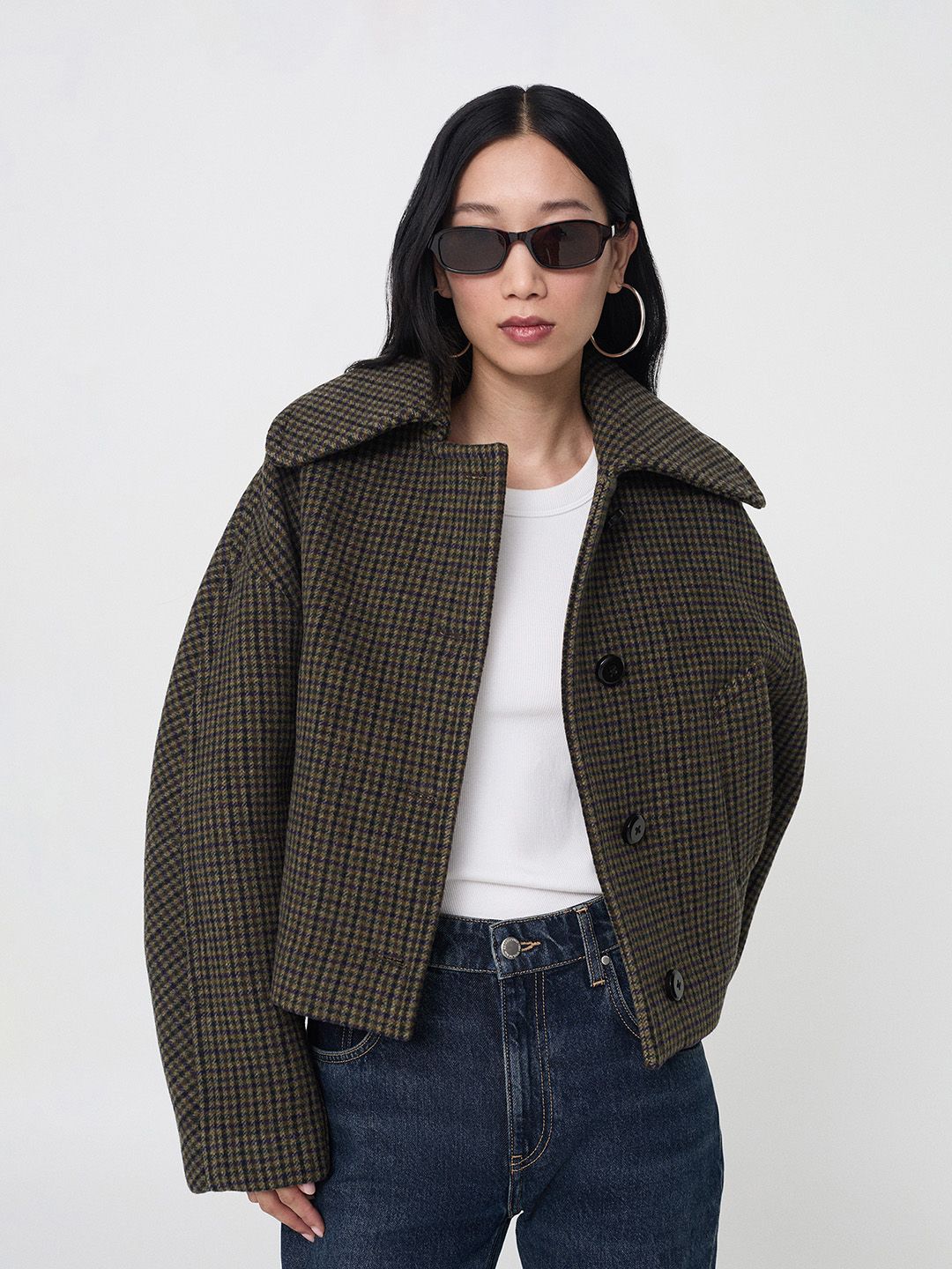 MANGO Houndstooth Tailored Jacket