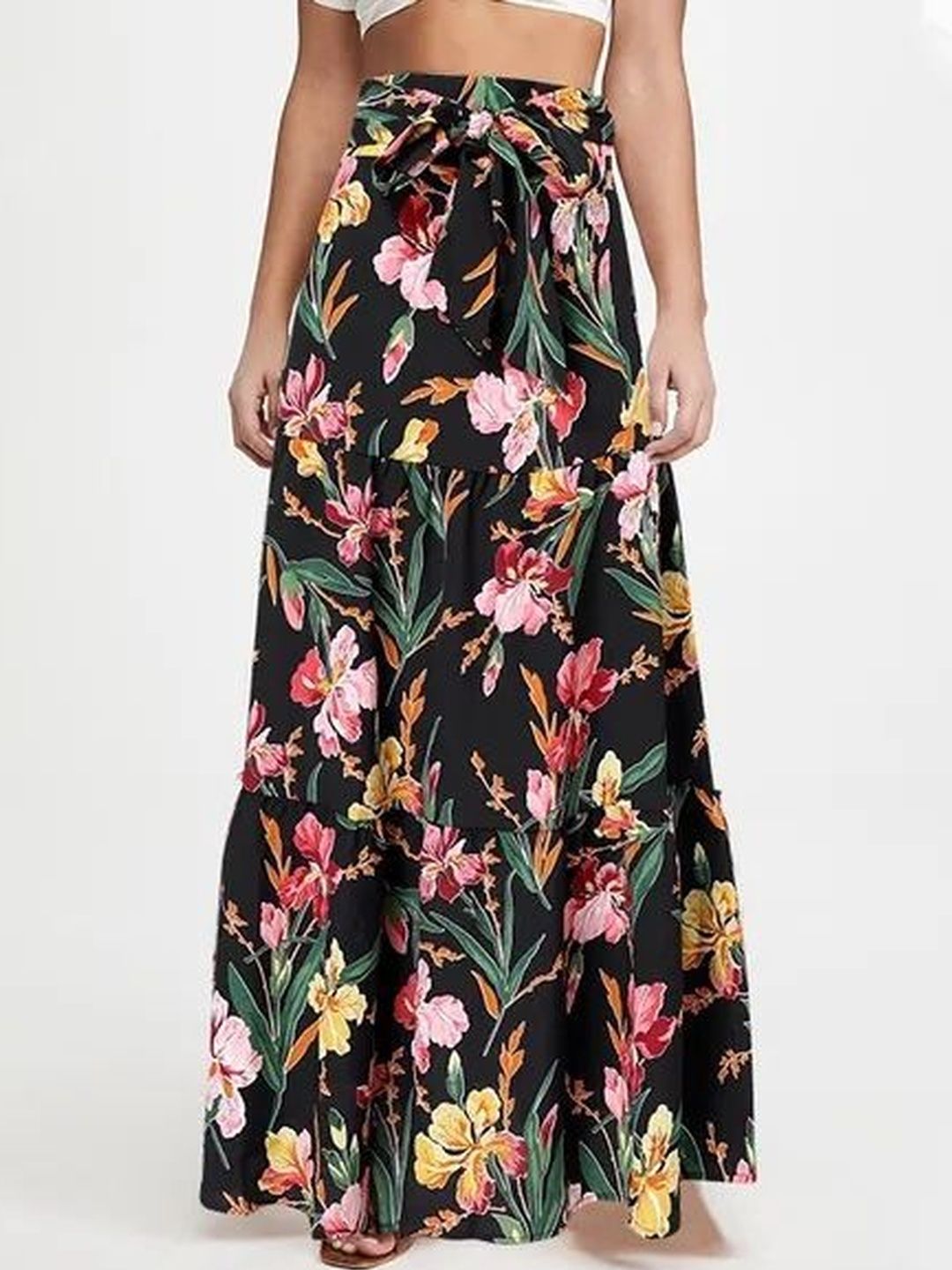StyleCast x Revolte Printed Flared Maxi Skirts-picture-23