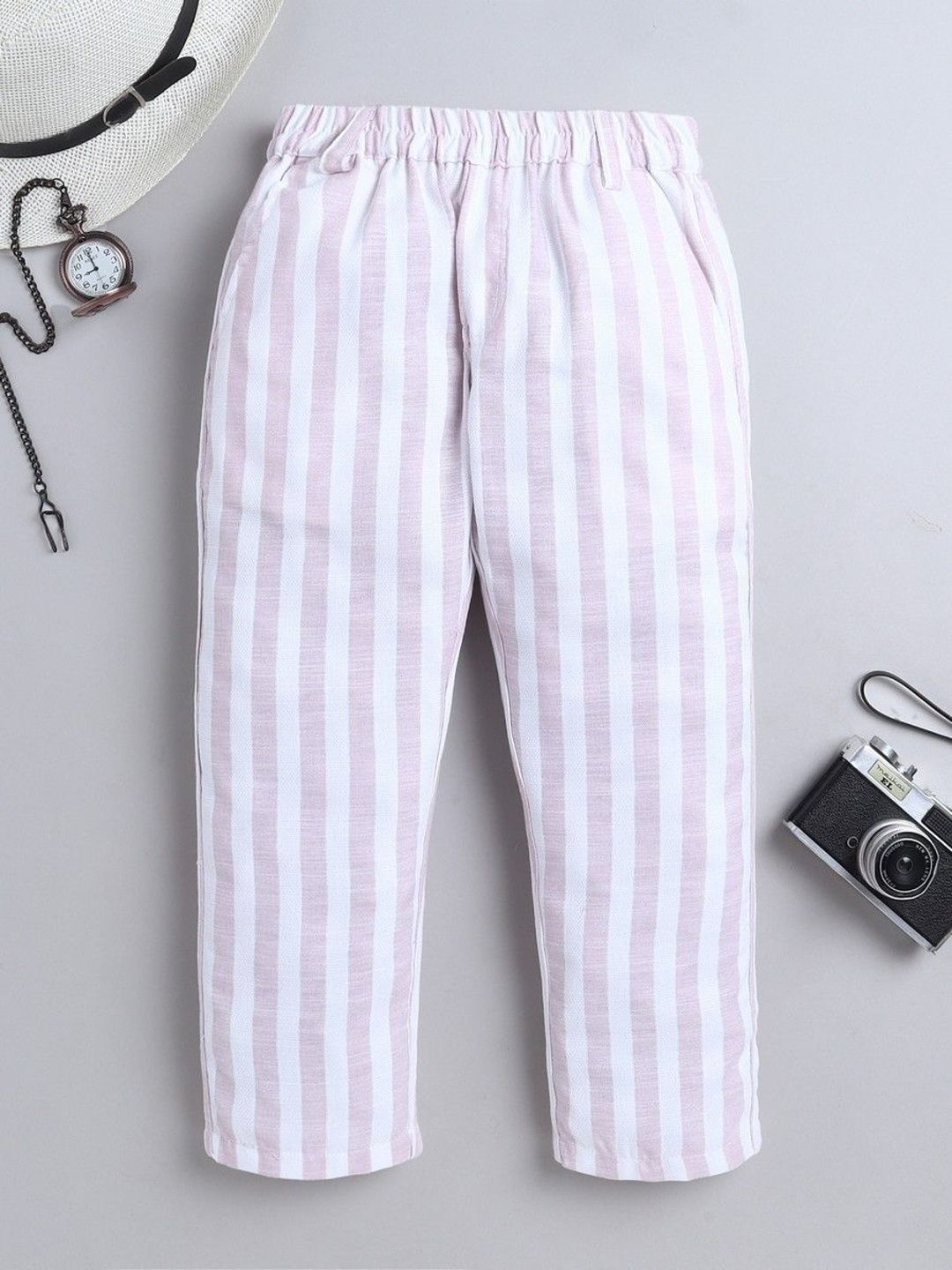 BAATCHEET Boys Striped Pure Cotton Trousers-picture-56