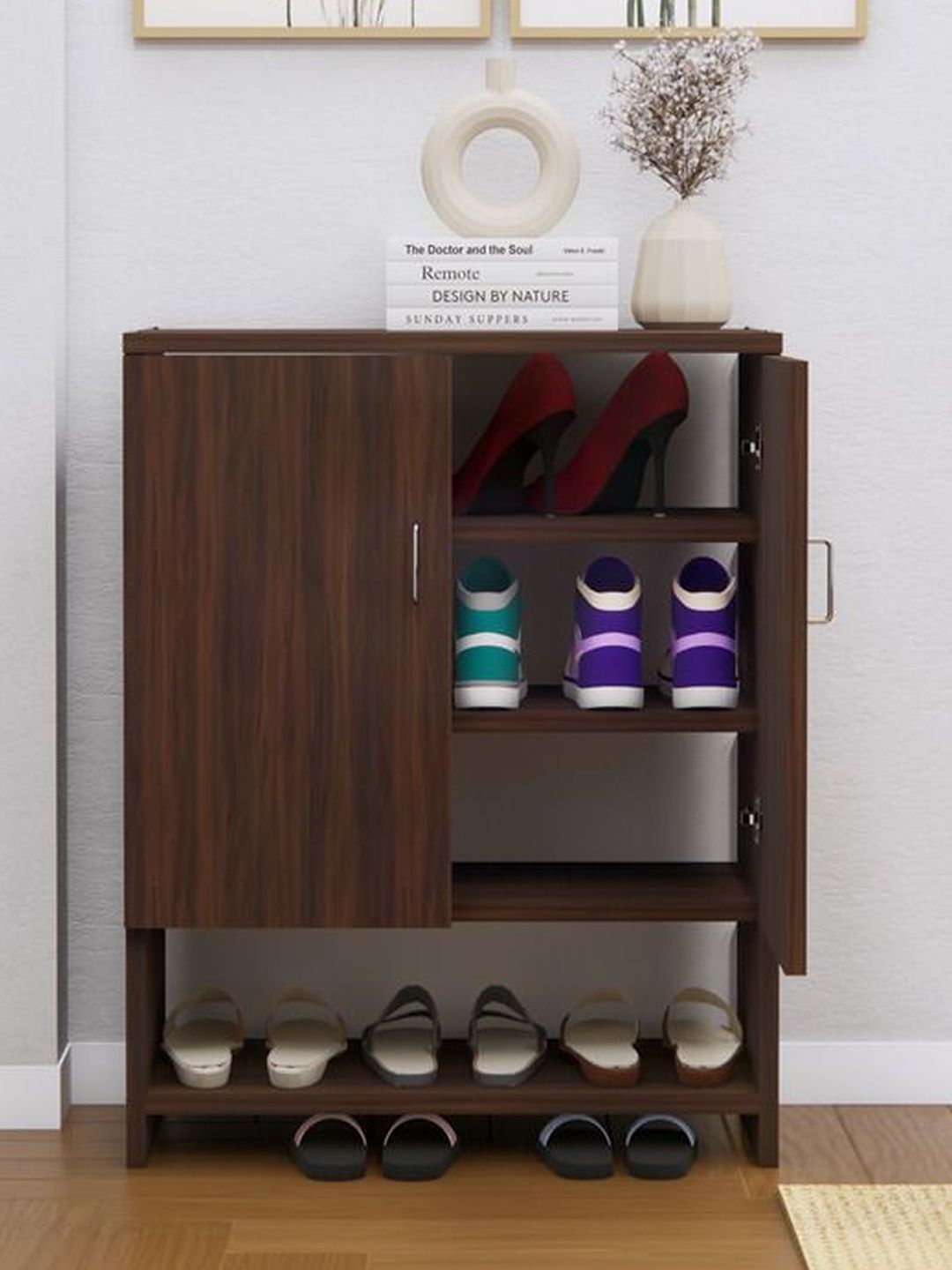 SPECIALITY PANELS Brown 4-Shelfs Multipurpose Shoe Rack-picture-39