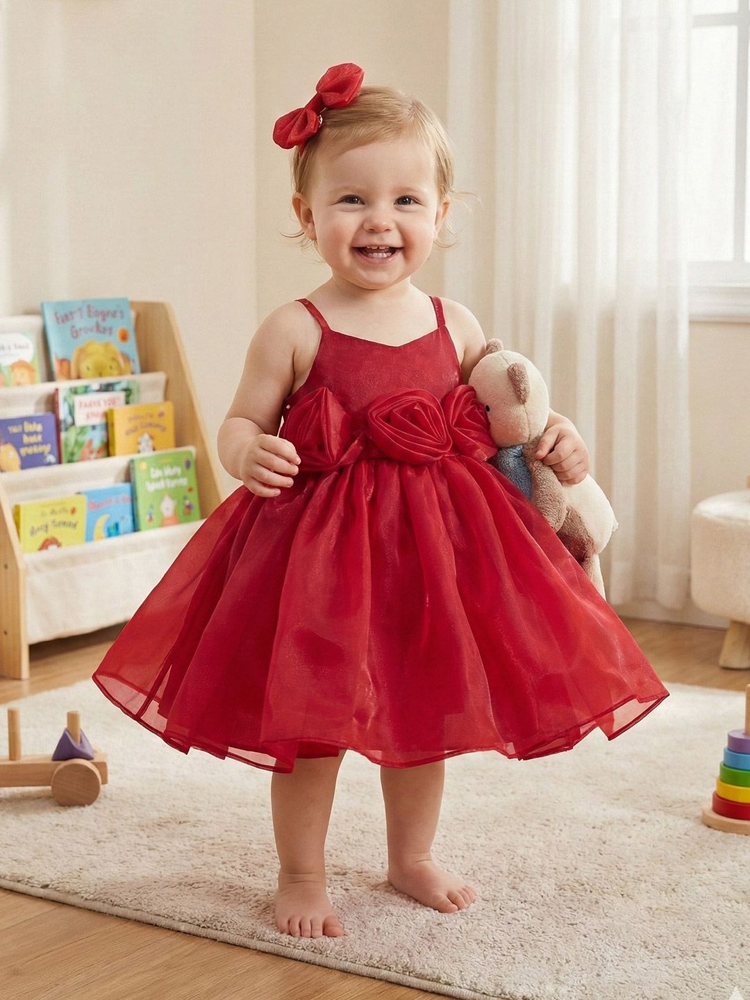 YK Infant Floral Fit & Flare Party Dress-image-24