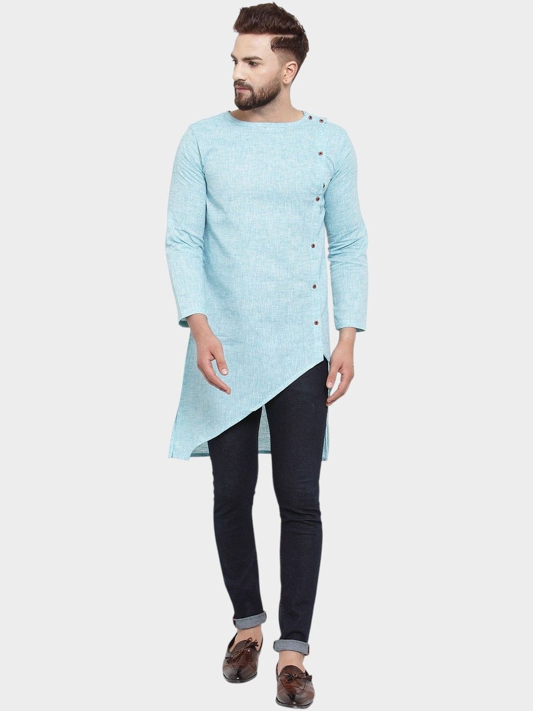 Enchanted Drapes Men Asymmetric Kurta-picture-20