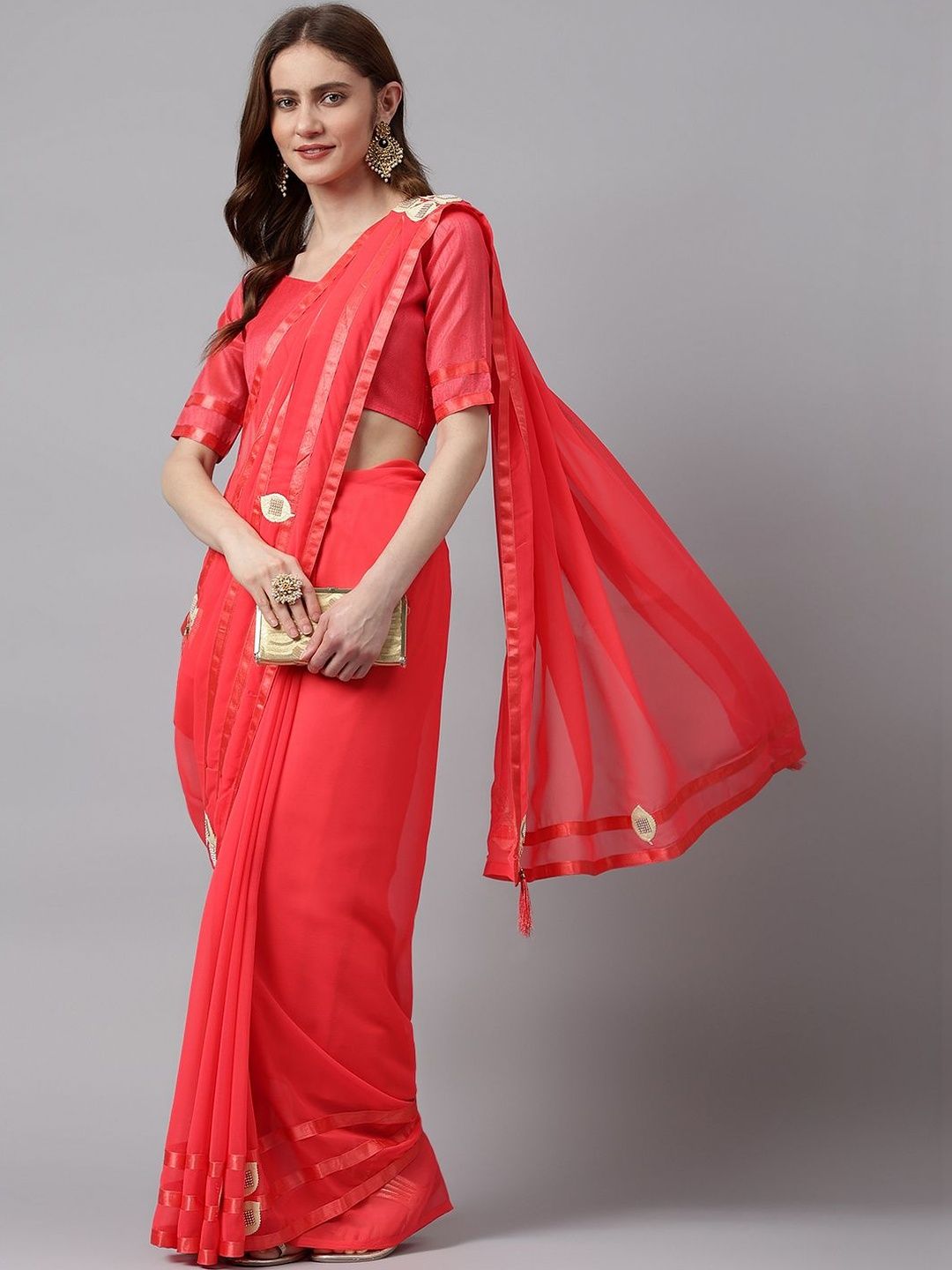 KALINI Embellished Beads and Stones Pure Georgette Saree-image-11