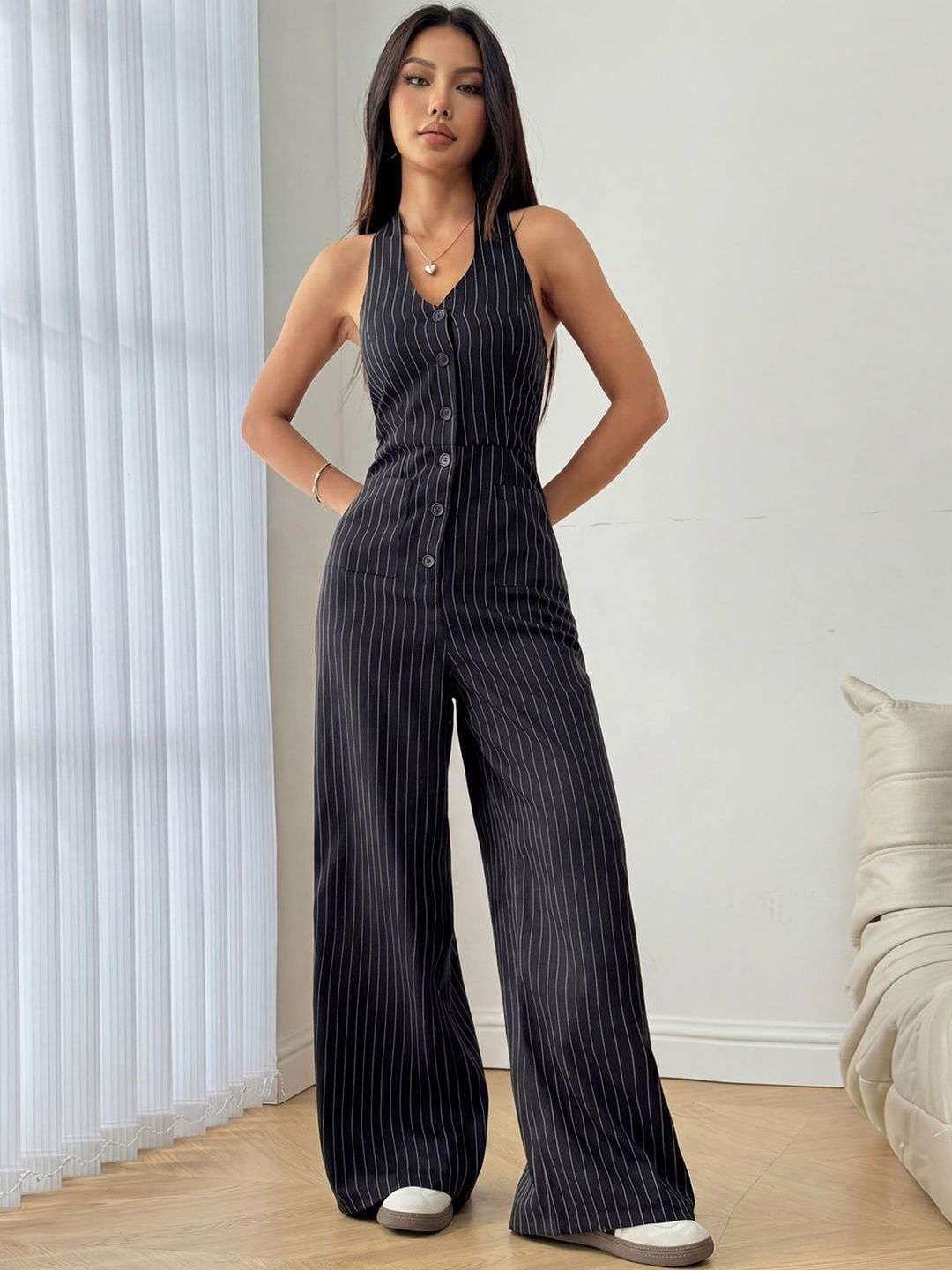 Zucchini Striped Basic Jumpsuit-picture-37