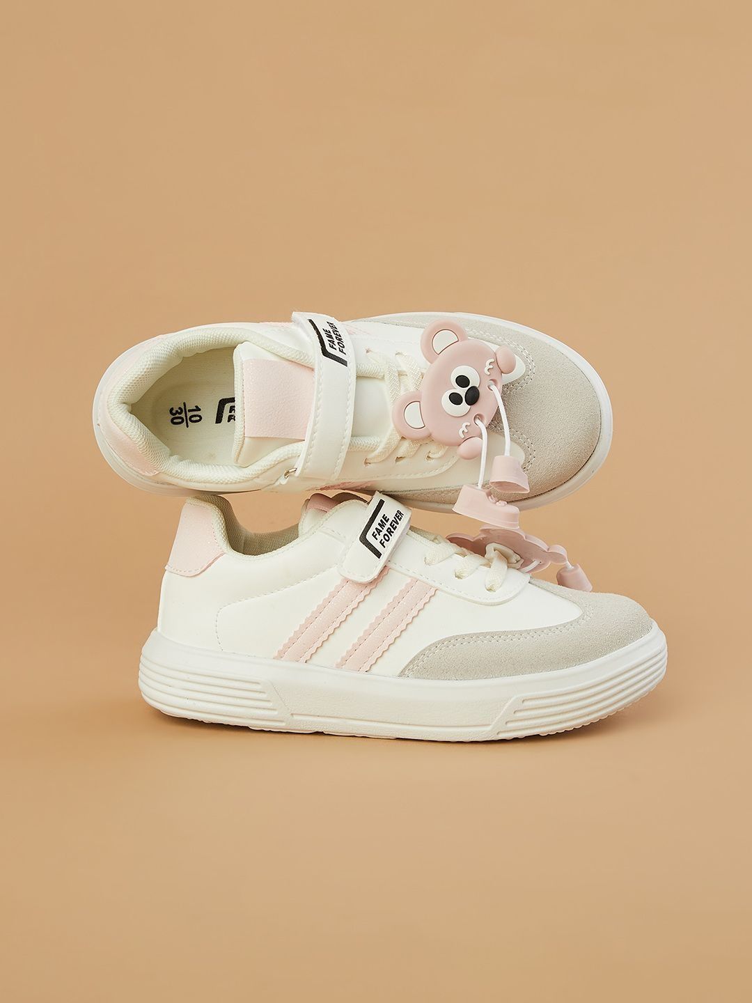 Fame Forever by Lifestyle Girls Striped PU Sneakers-image-36