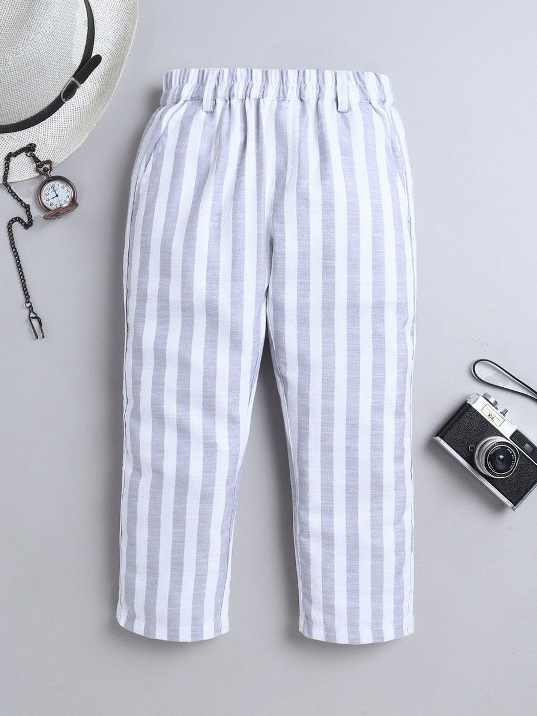 BAATCHEET Boys Striped Pure Cotton Trousers-picture-12