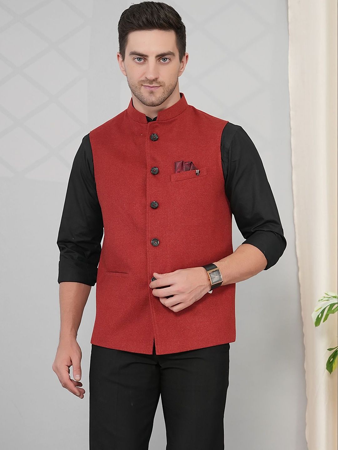 Abhimaan Woven Nehru Jacket-picture-15
