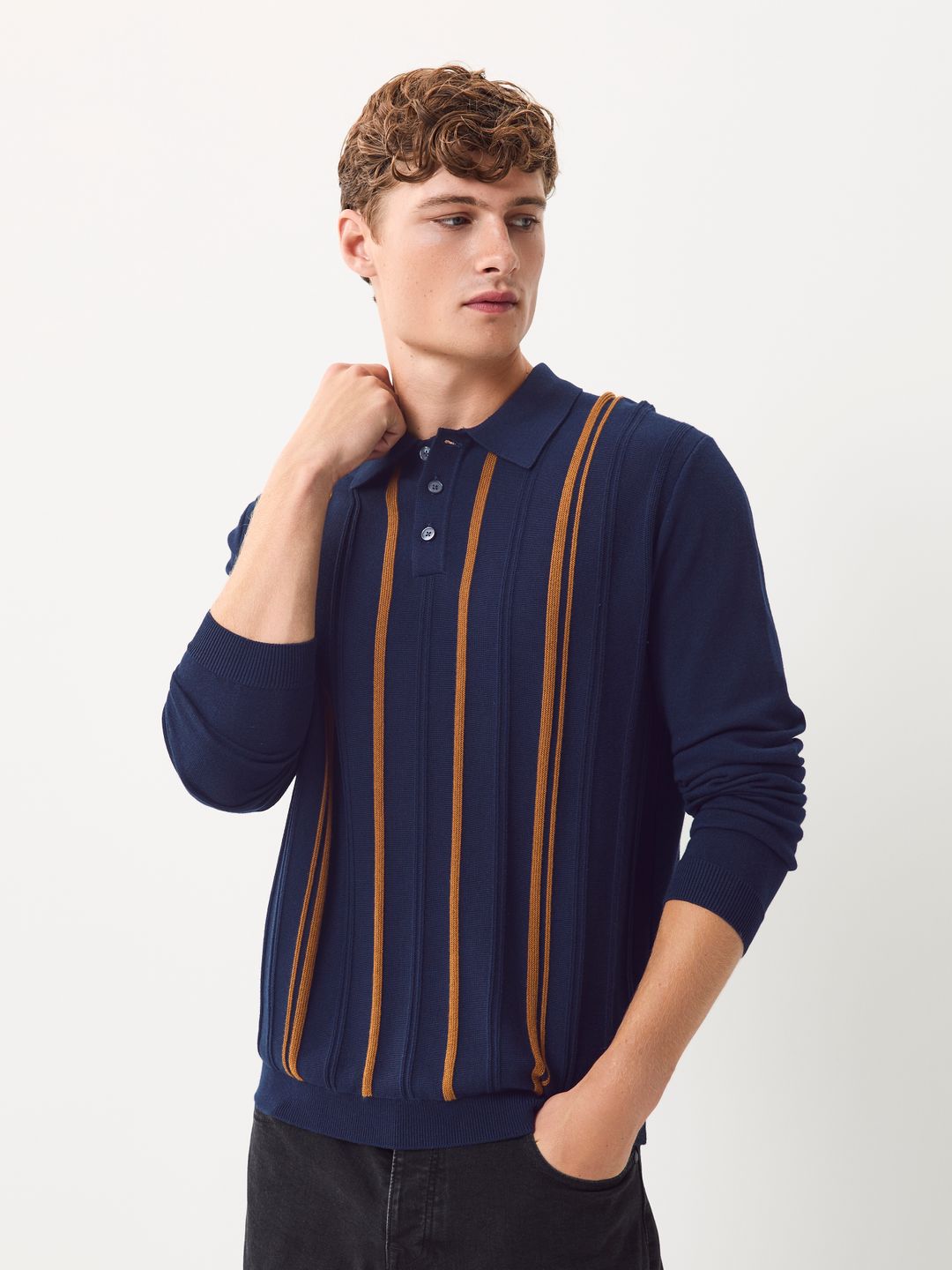 NEXT Men Striped Polo Collar Knitted T-shirt-picture-10