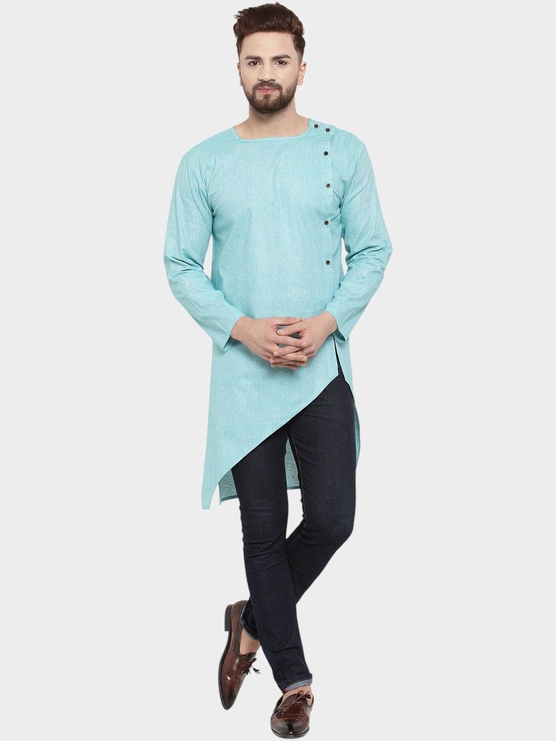 Enchanted Drapes Men Asymmetric Kurta-picture-18