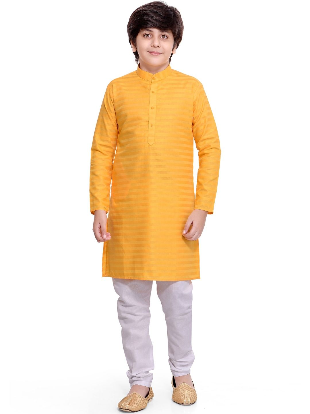 Sangria Boys Striped Mandarin Collar Kurta & Pyjamas Kurta Sets-image-17