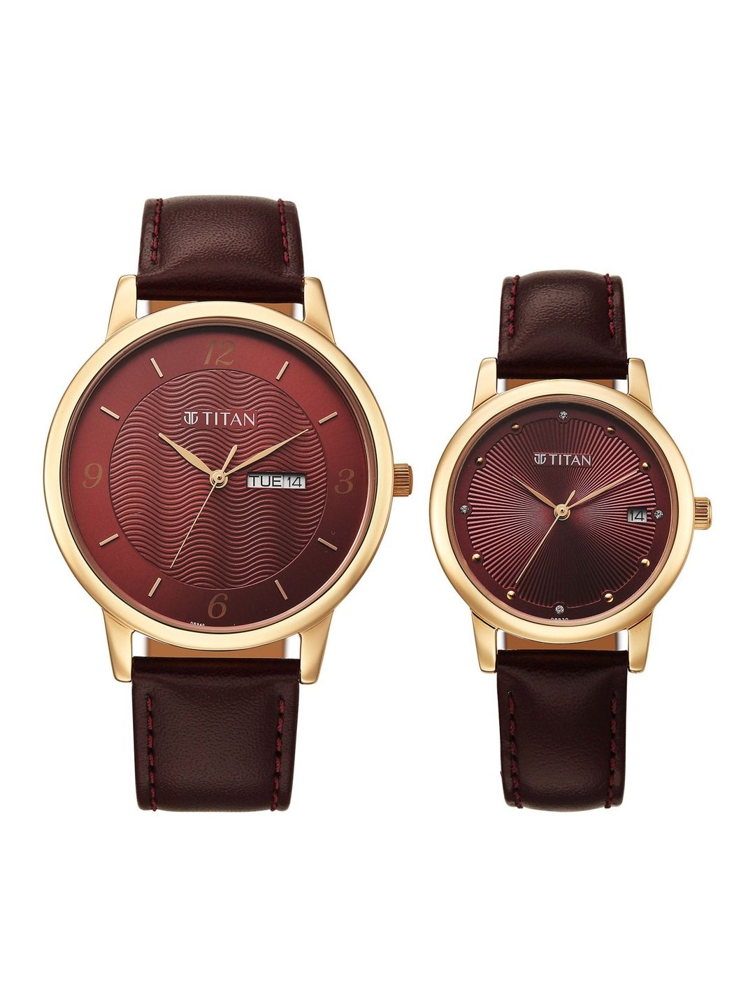 Titan Women Brass Dial & Leather Wrap Around Straps Analogue Multi Function Watch 19672967WL01-picture-33