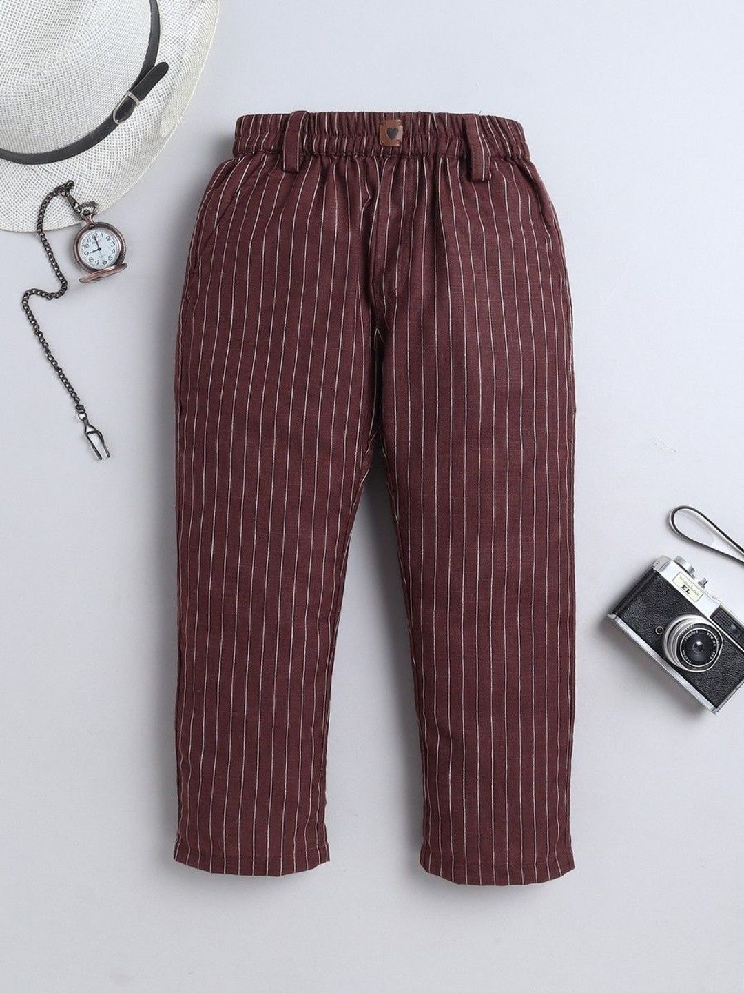 BAATCHEET Boys Striped Pure Cotton Trousers-picture-47