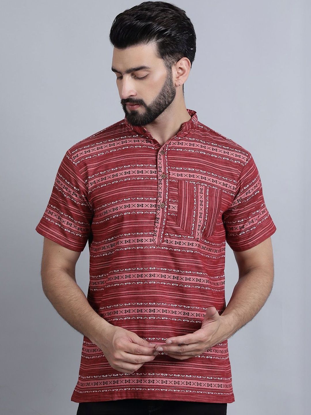 Enchanted Drapes Men Ethnic Motifs Printed Indie Prints Kurta-picture-17