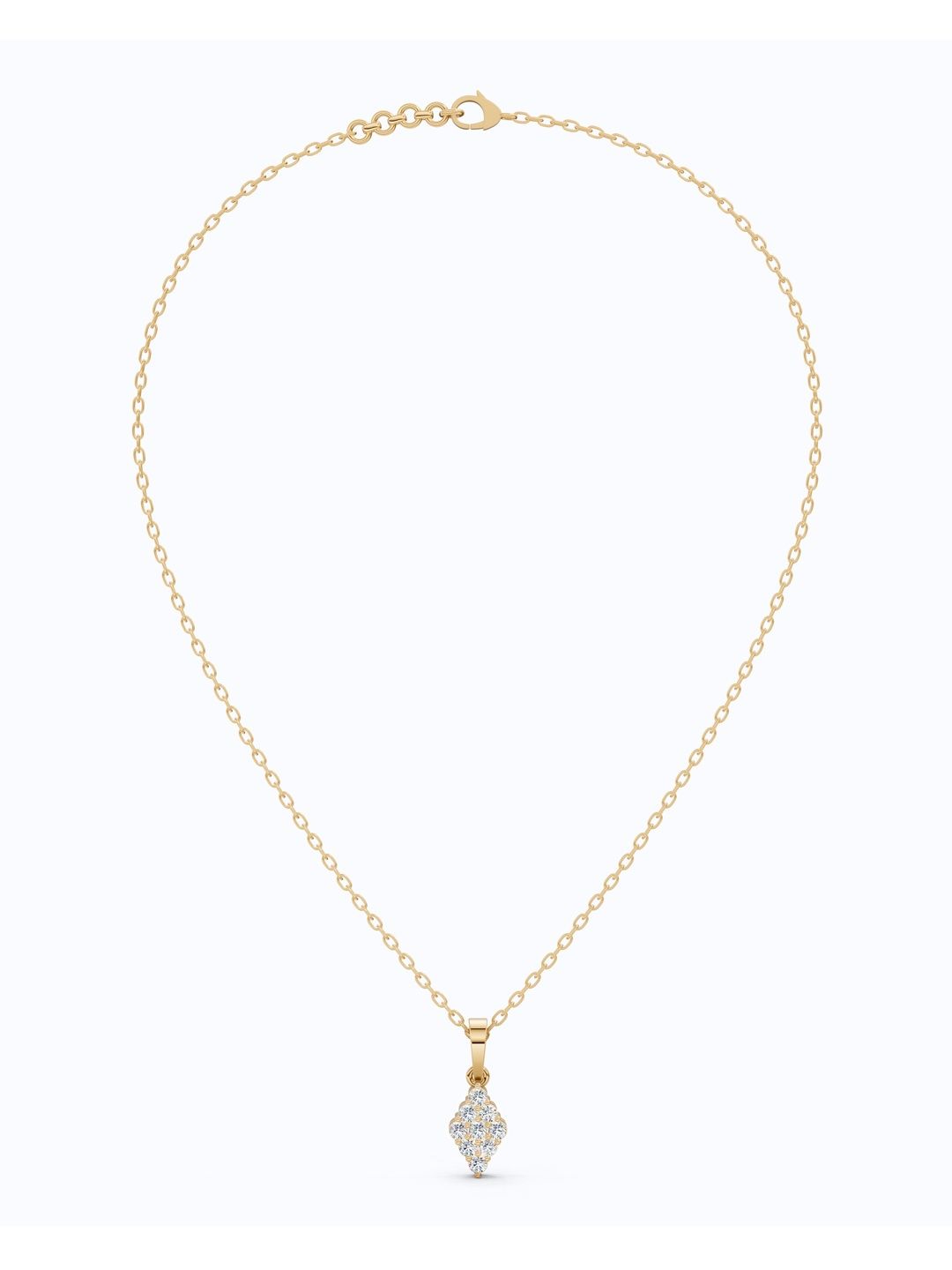 SHOORA DESIGNS Round Cut Cluster Pendant in Lab Grown Diamond 9K Solid Gold-picture-17