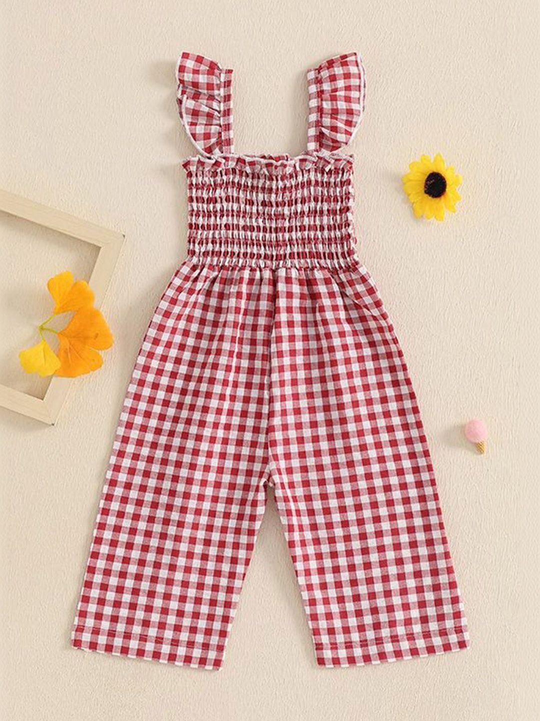 LULU & SKY Girls Checked Basic Jumpsuit-picture-27