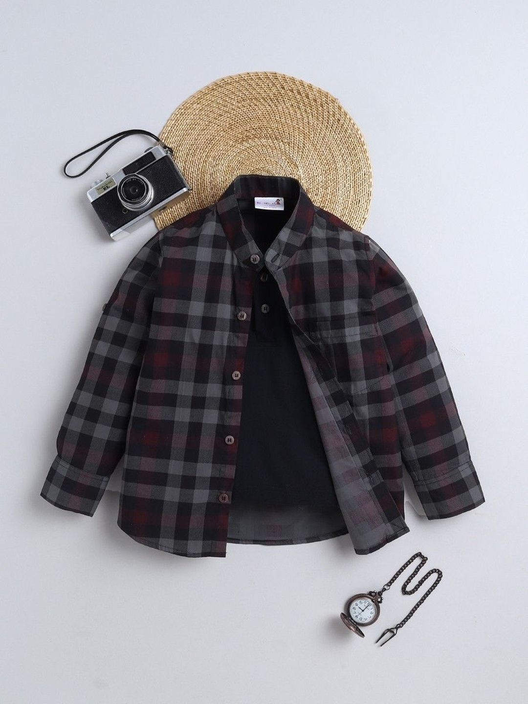 BAATCHEET Boys Tartan Checks Checked Casual Shirt