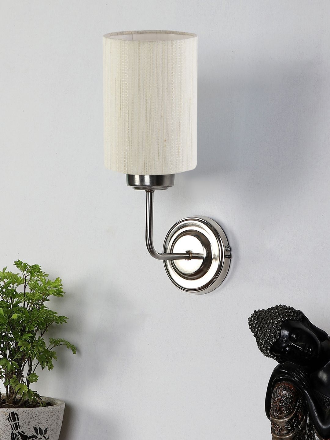 Devansh Off White Metal Cylinder Shaped Wall Lamp-picture-35