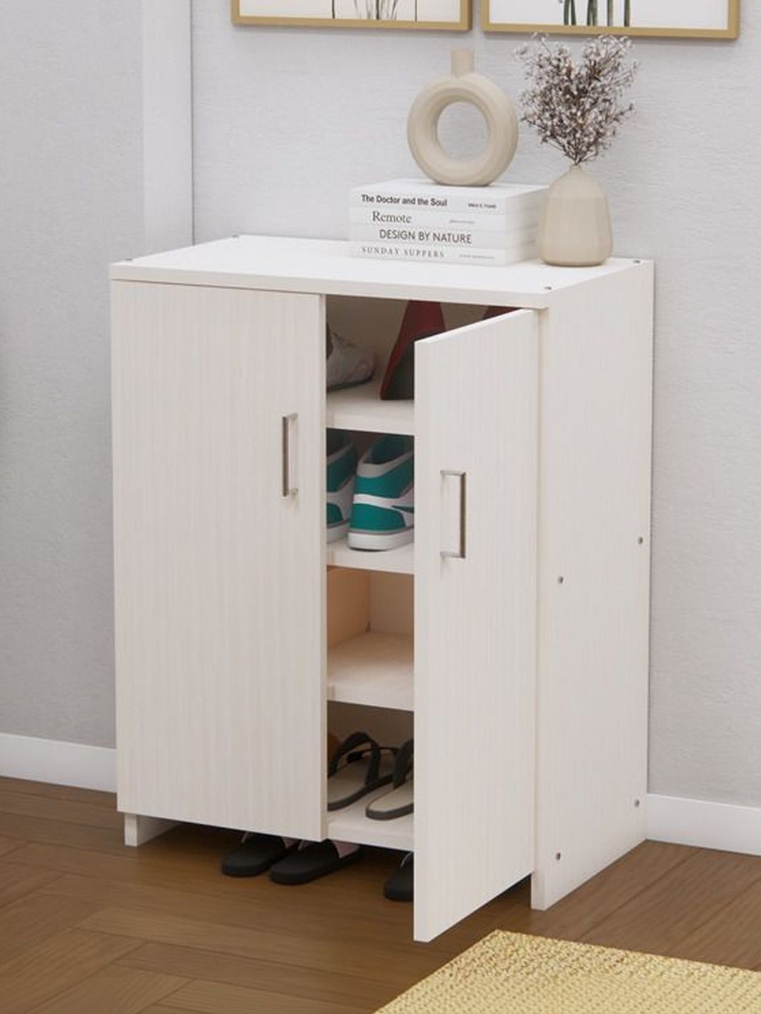 SPECIALITY PANELS White 4 Shelfs Multipurpose Shoe Rack