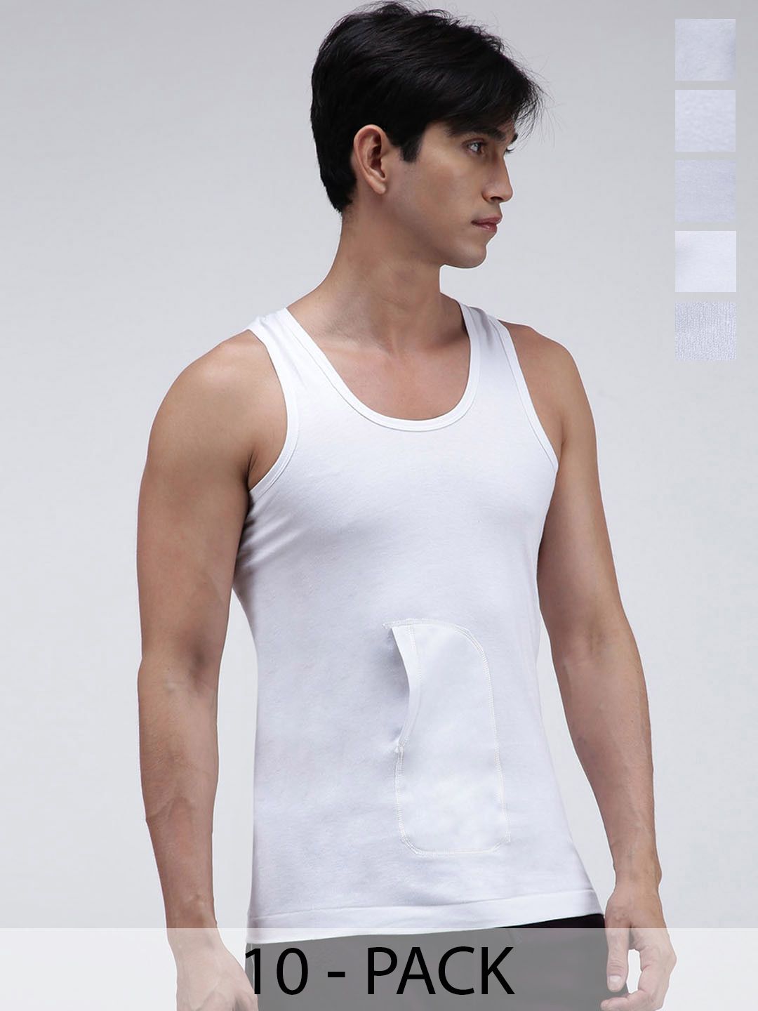 AMUL COMFY Pack Of 10 Cotton Basic Innerwear Vests-picture-19