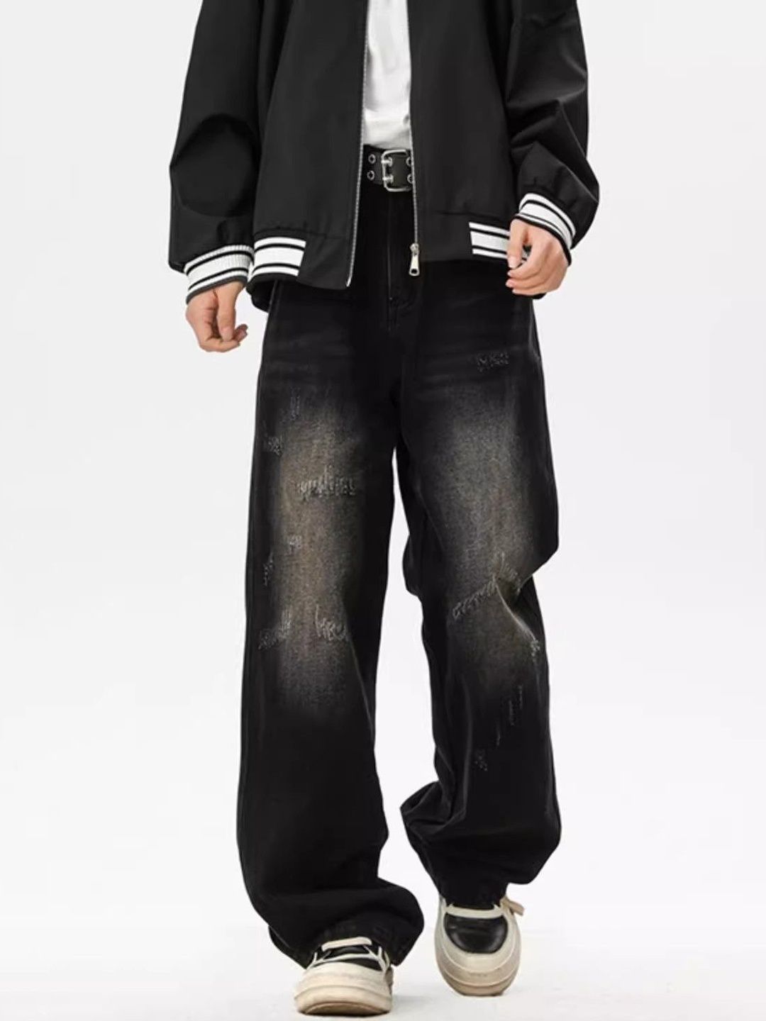 StyleCast x Revolte Men Wide Leg Mid-Rise Dark Fade Jeans-picture-24