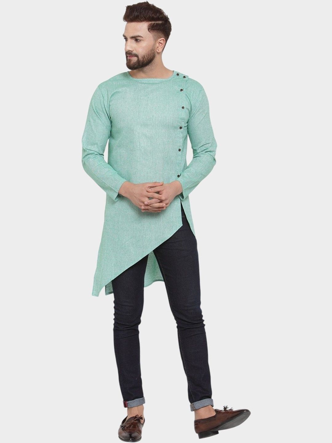 Enchanted Drapes Men Asymmetric Kurta-picture-29