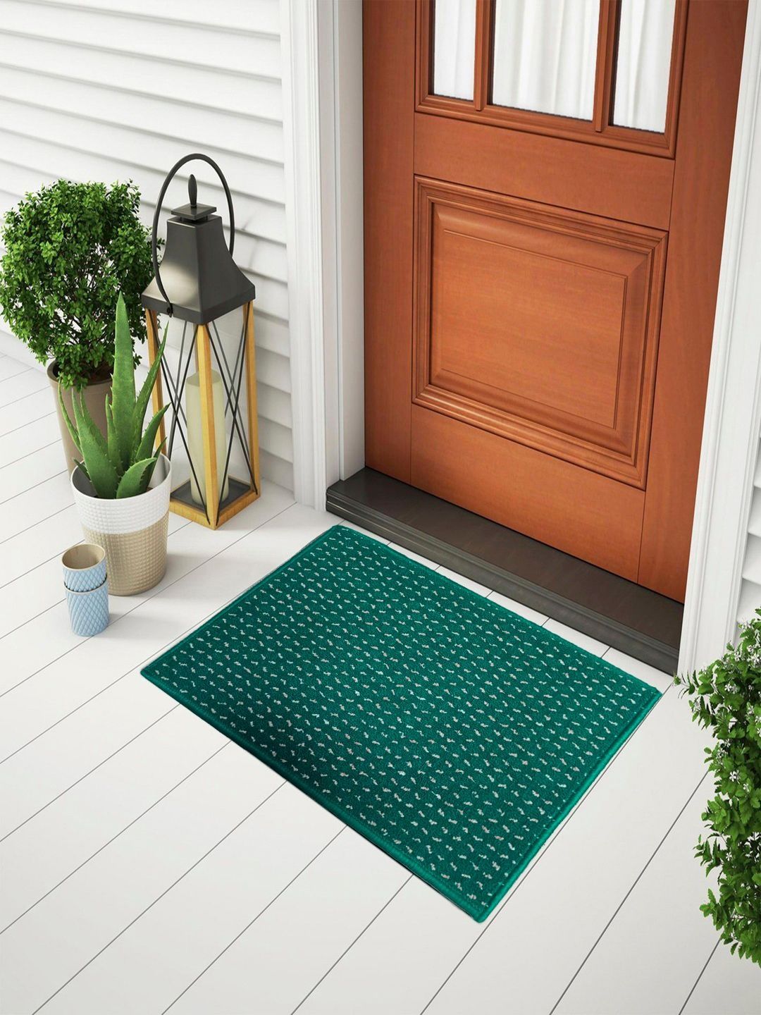 Status Green & White Printed Anti-Skid Doormat-picture-11