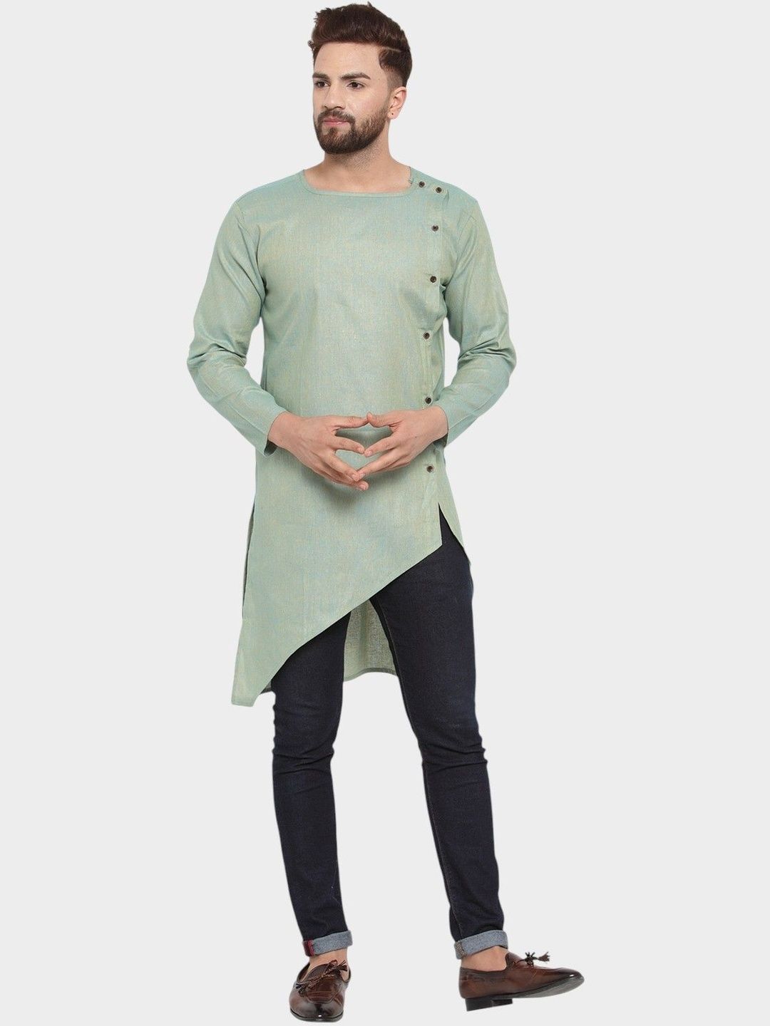 Enchanted Drapes Men Asymmetric Kurta-picture-26