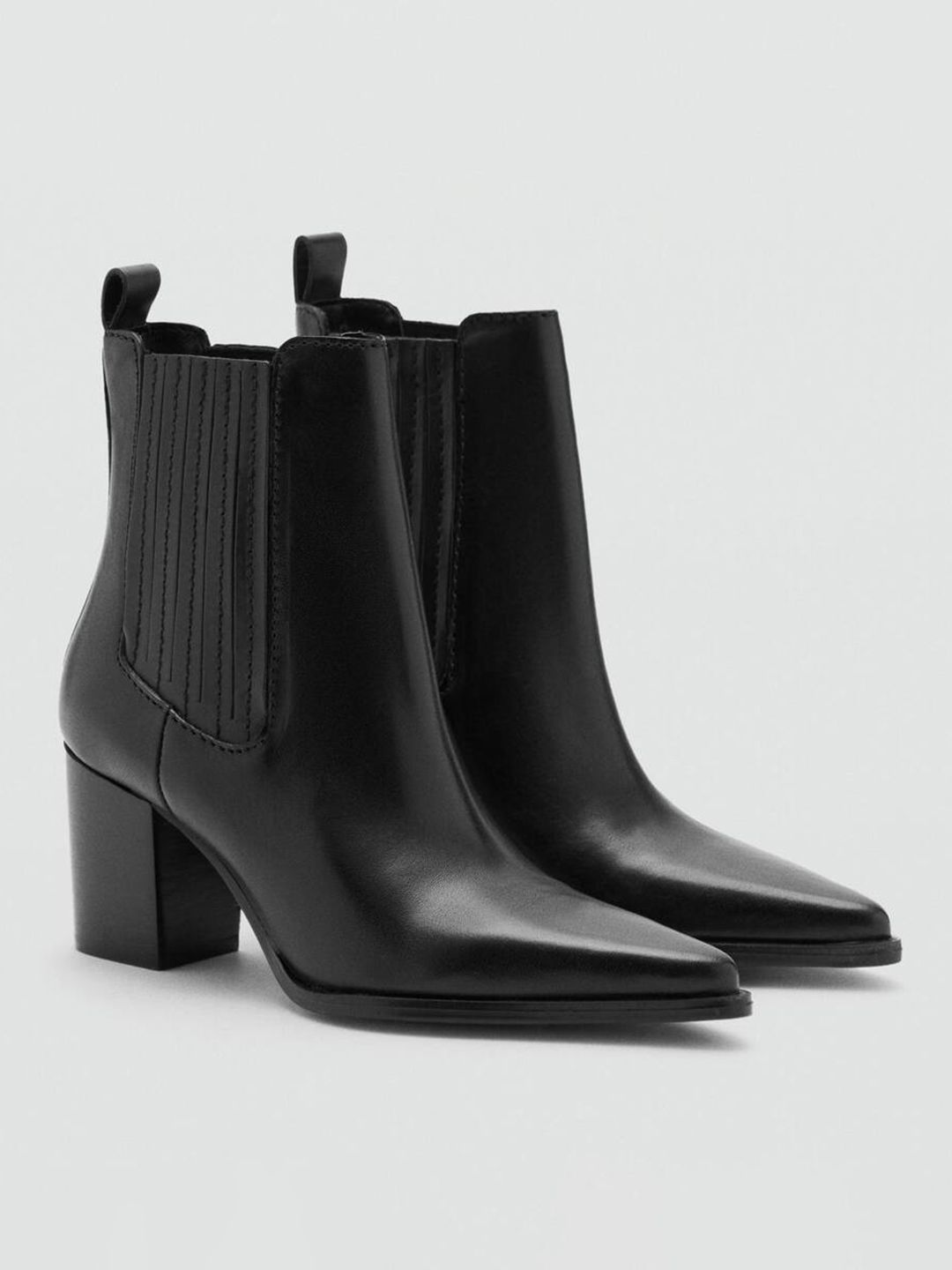 MANGO Women Block Heel Leather Boots-picture-14