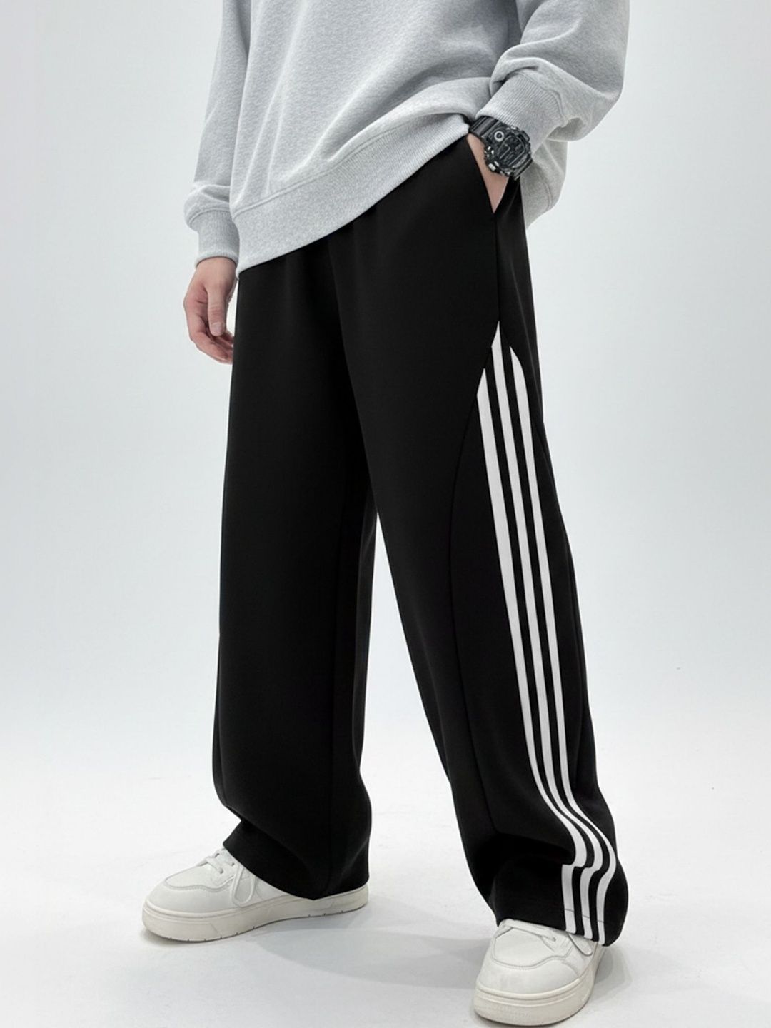 JUMPCUTS Men Colourblocked Polyester Track Pants-picture-15