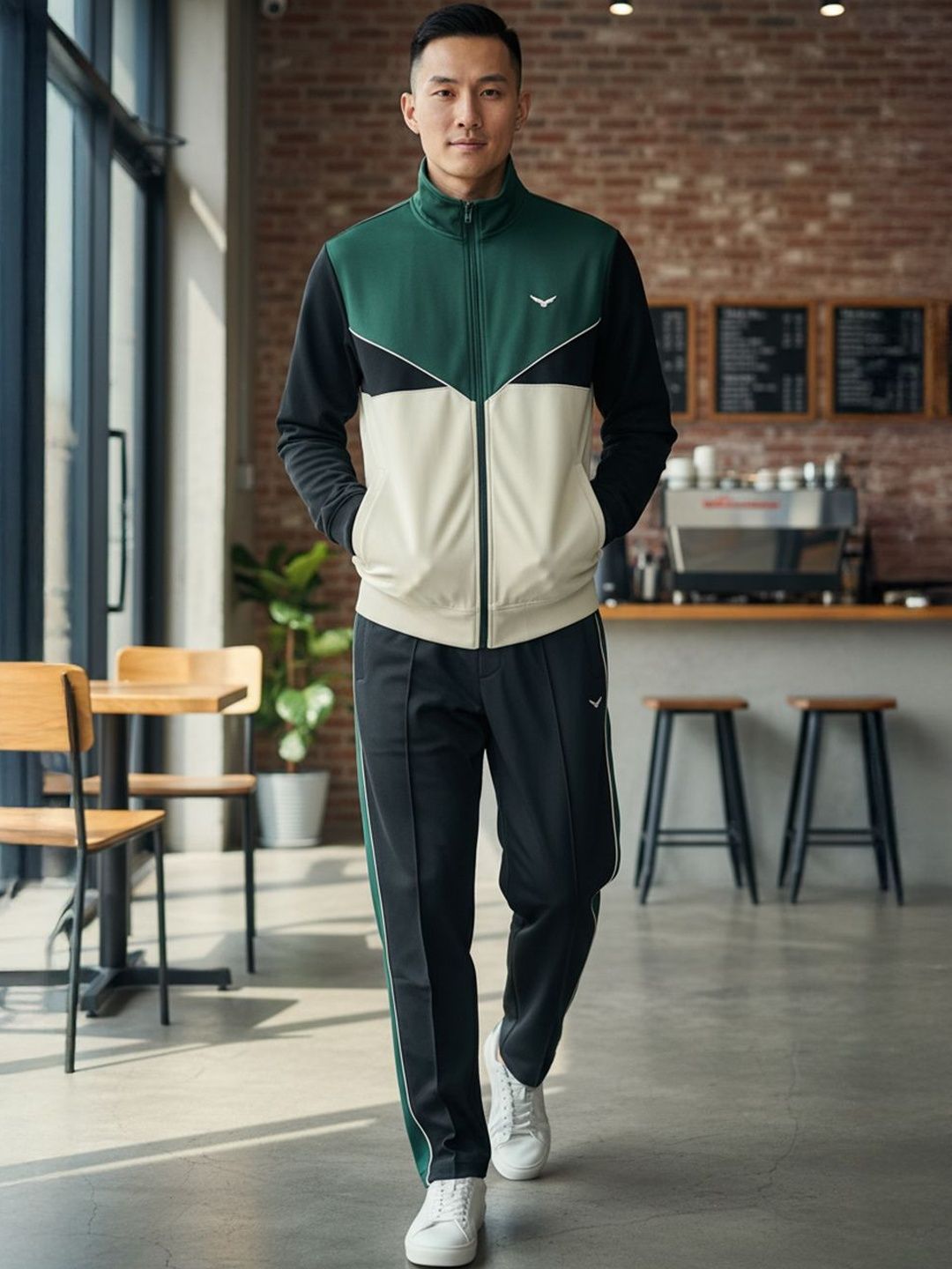 Nobero Mock Collar Track Suit-image-25