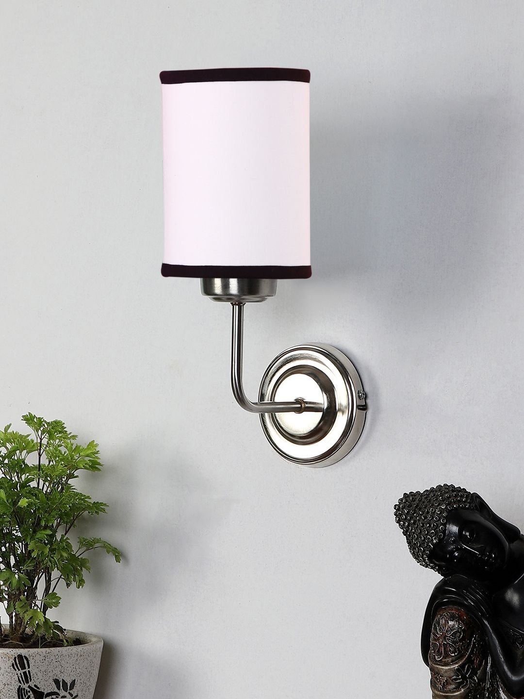 Devansh White & Black Metal Cylinder Shaped Wall Lamp-picture-11
