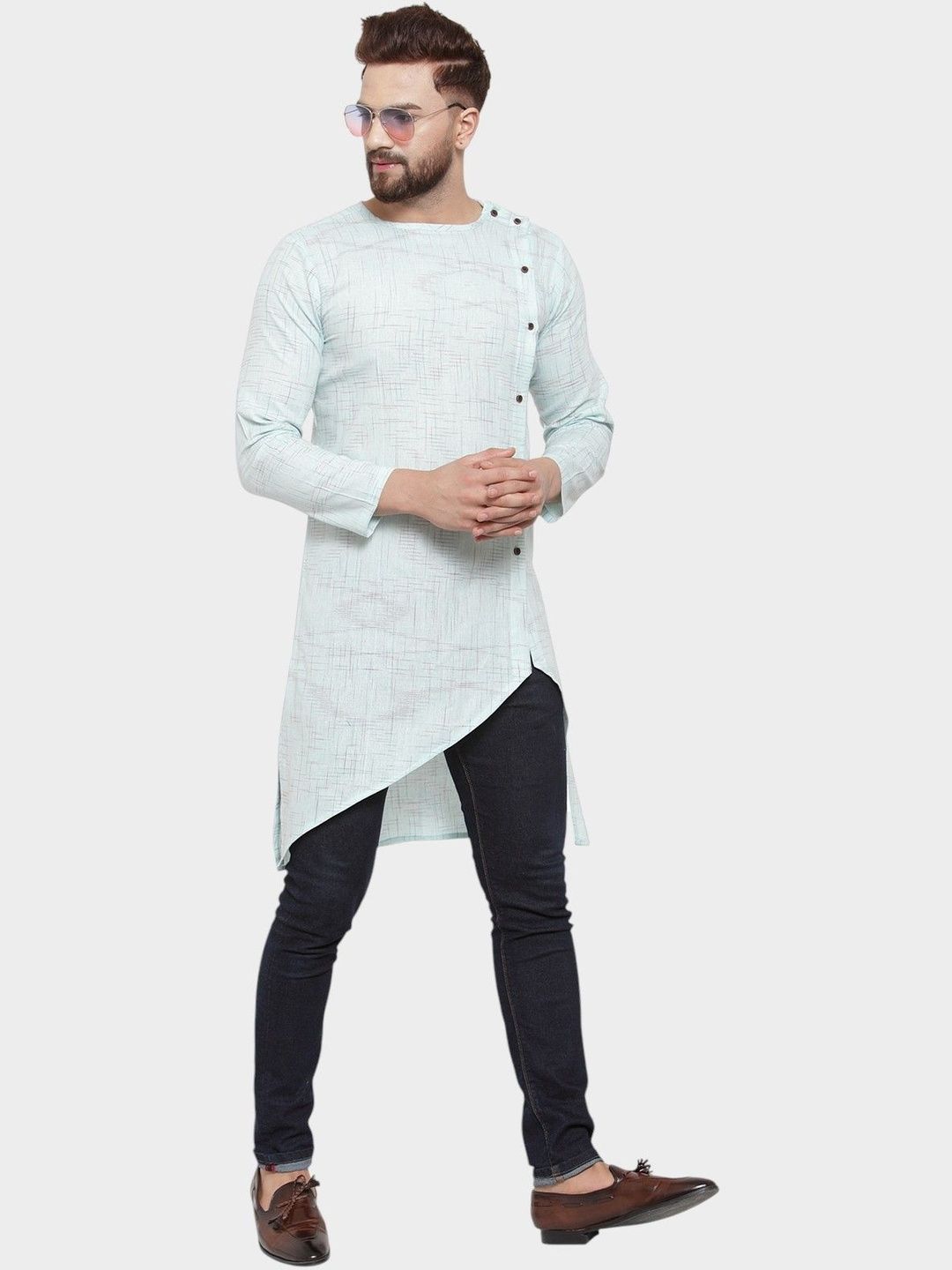 Enchanted Drapes Men Asymmetric Kurta-picture-28