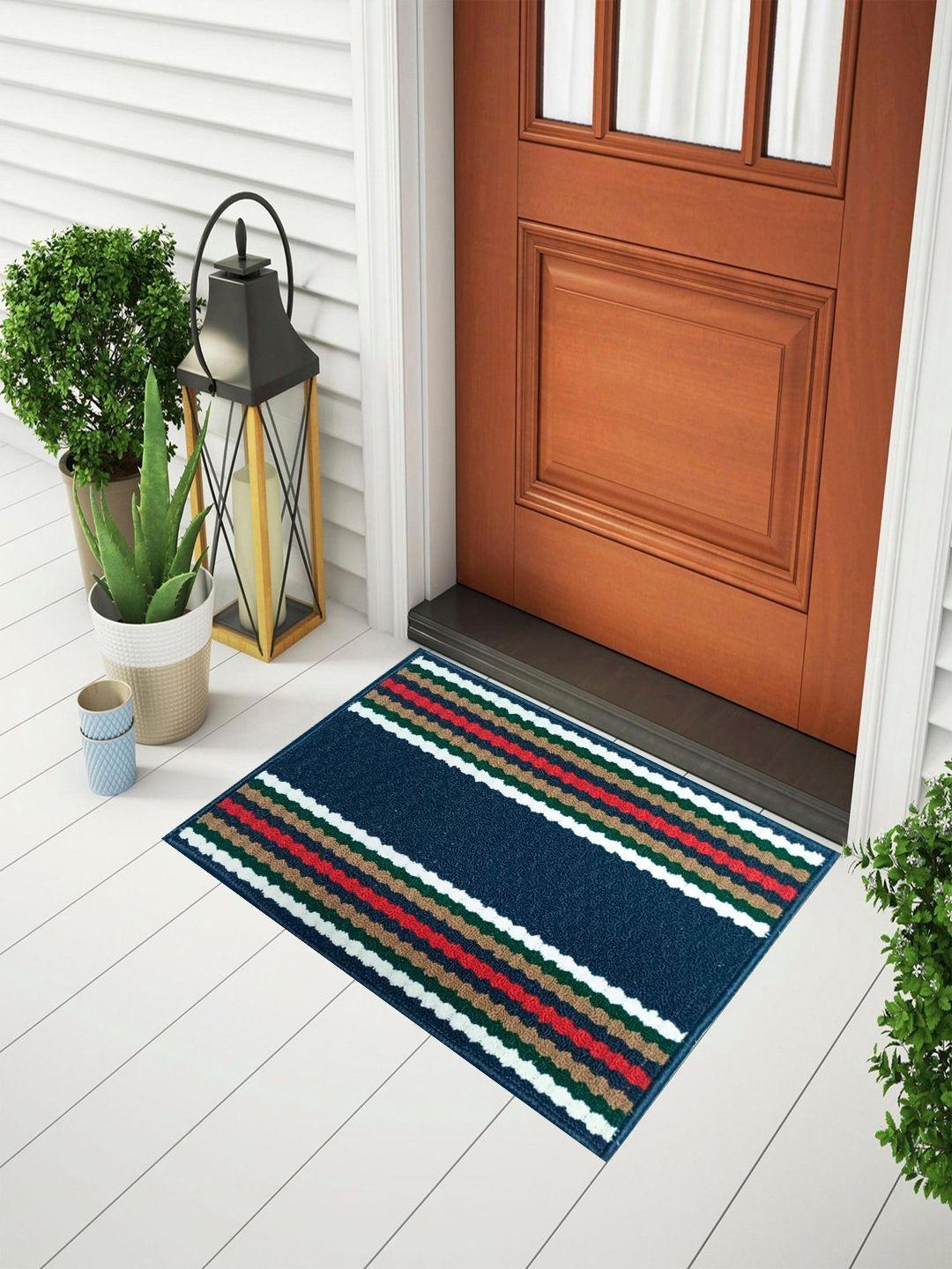 Status Blue & White Striped Anti-Skid Doormat-picture-18